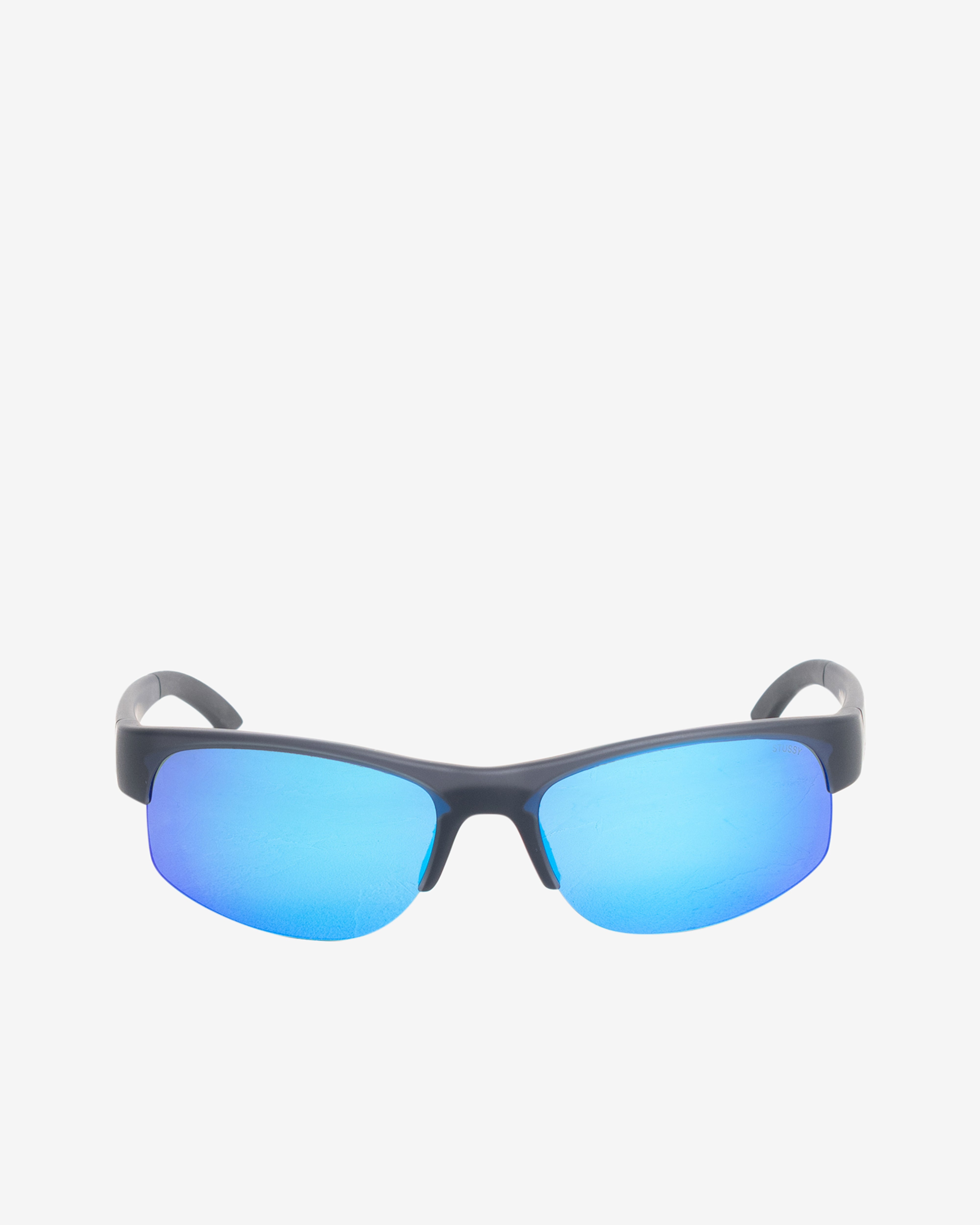 Stüssy: Men's Hiro Sunglasses (Frost Black/Blue Mirror) | DSMNY E-SHOP
