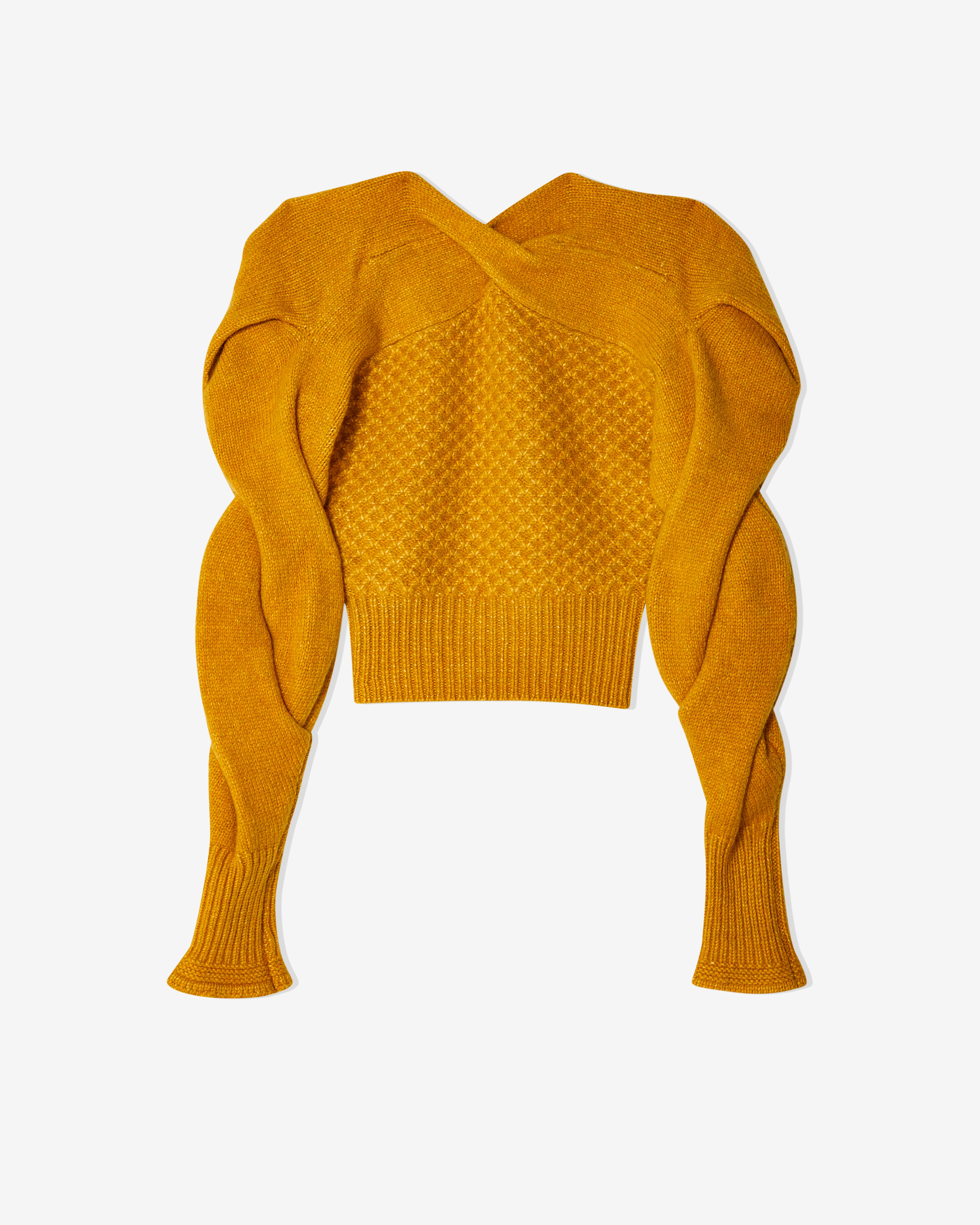 Kiko Kostadinov: Women's Dendra Cabled Pullover Knit (Gold) | DSMNY E-SHOP