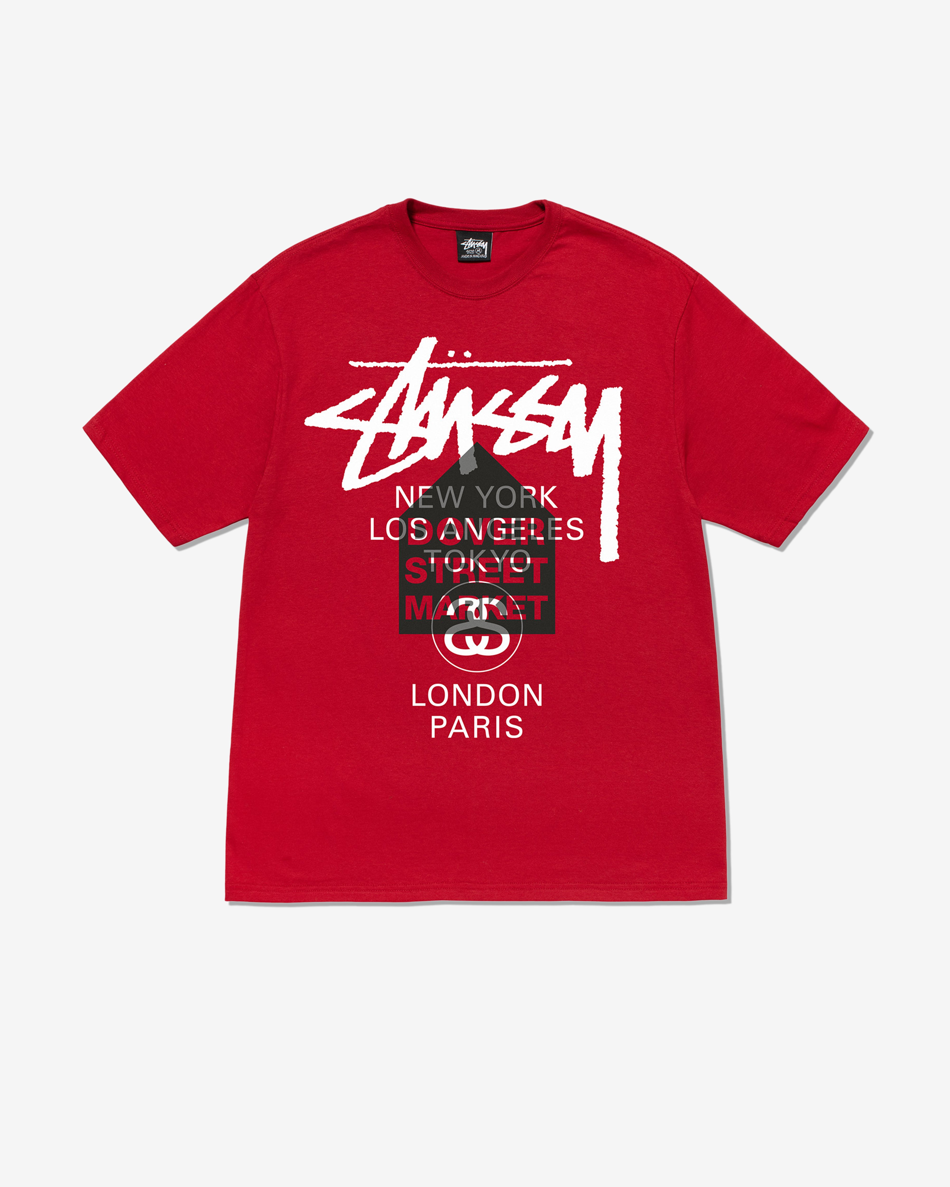 Stüssy: Men's DSM World Tour T-Shirt (Dark Red) | DSMNY E-SHOP