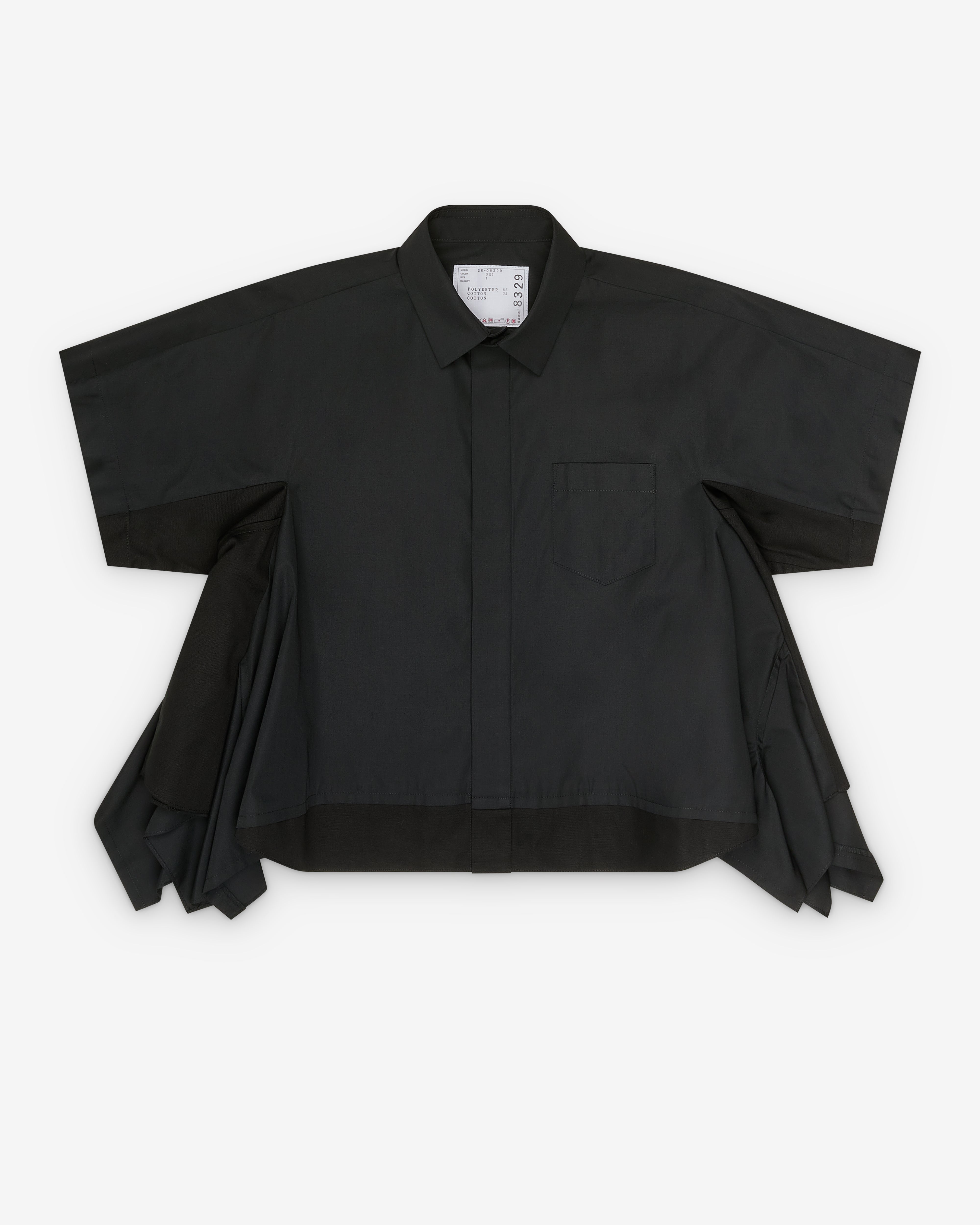 トップス sacai Cotton Poplin Shirt 25AW Sacai: Women's Poplin Shirt (Black) | DSMNY E-SHOP