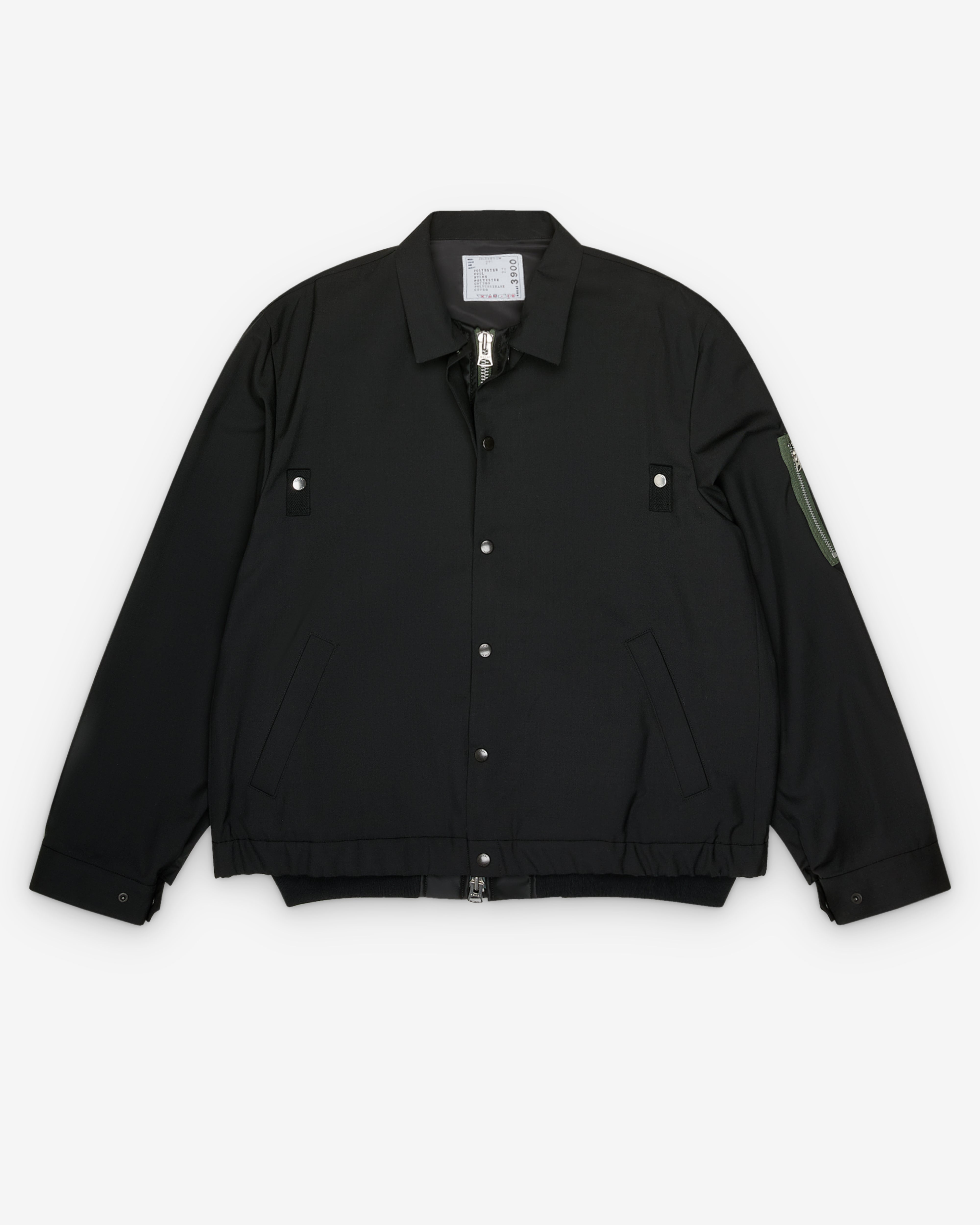 sacai: Men's Nylon Twill Blouson (Black) | DSMNY E-SHOP