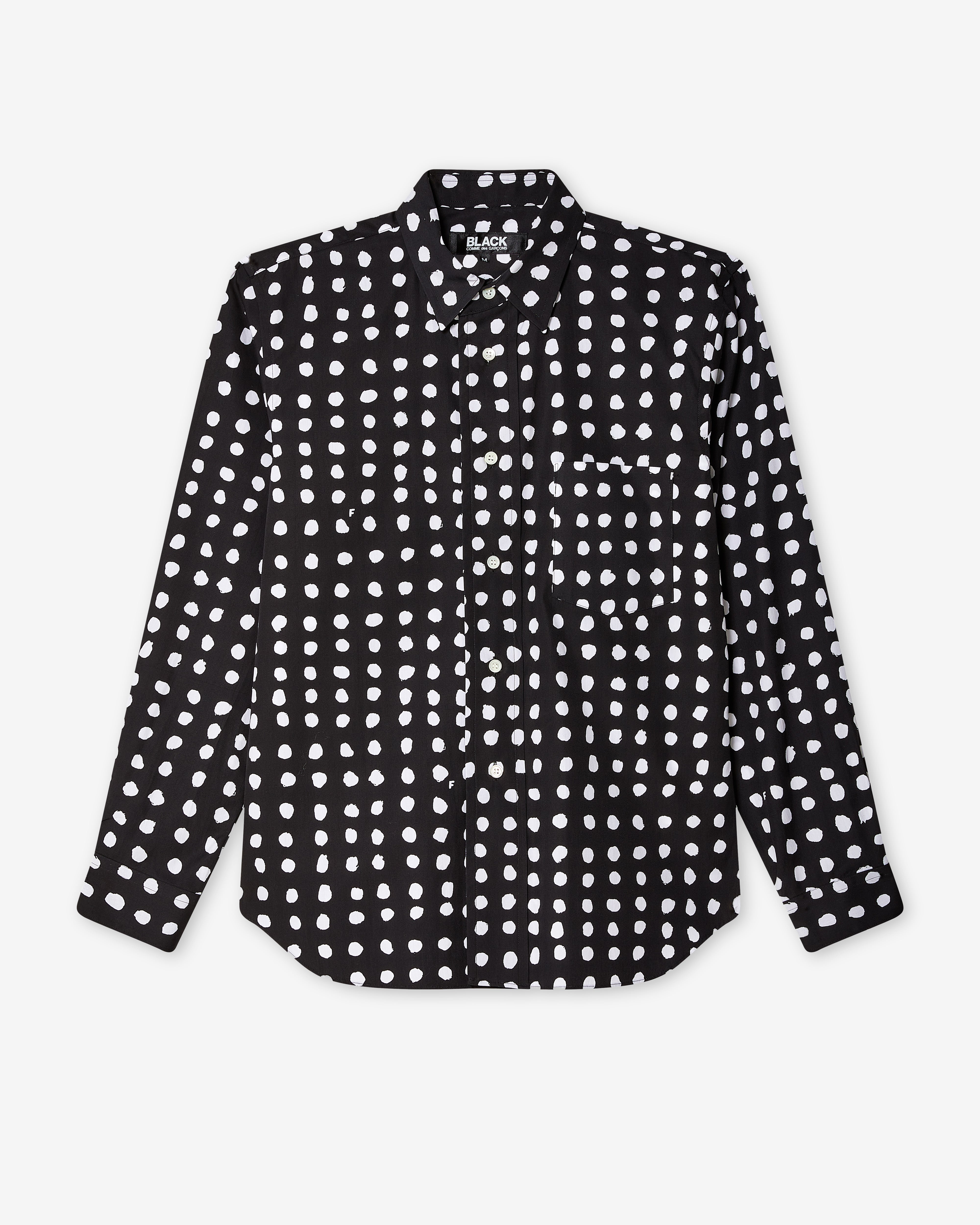【COMME des GARÇONS】Polka dot blouse 70s Black Comme des Garçons: Filip Pagowski Polka Dot Shirt (Black