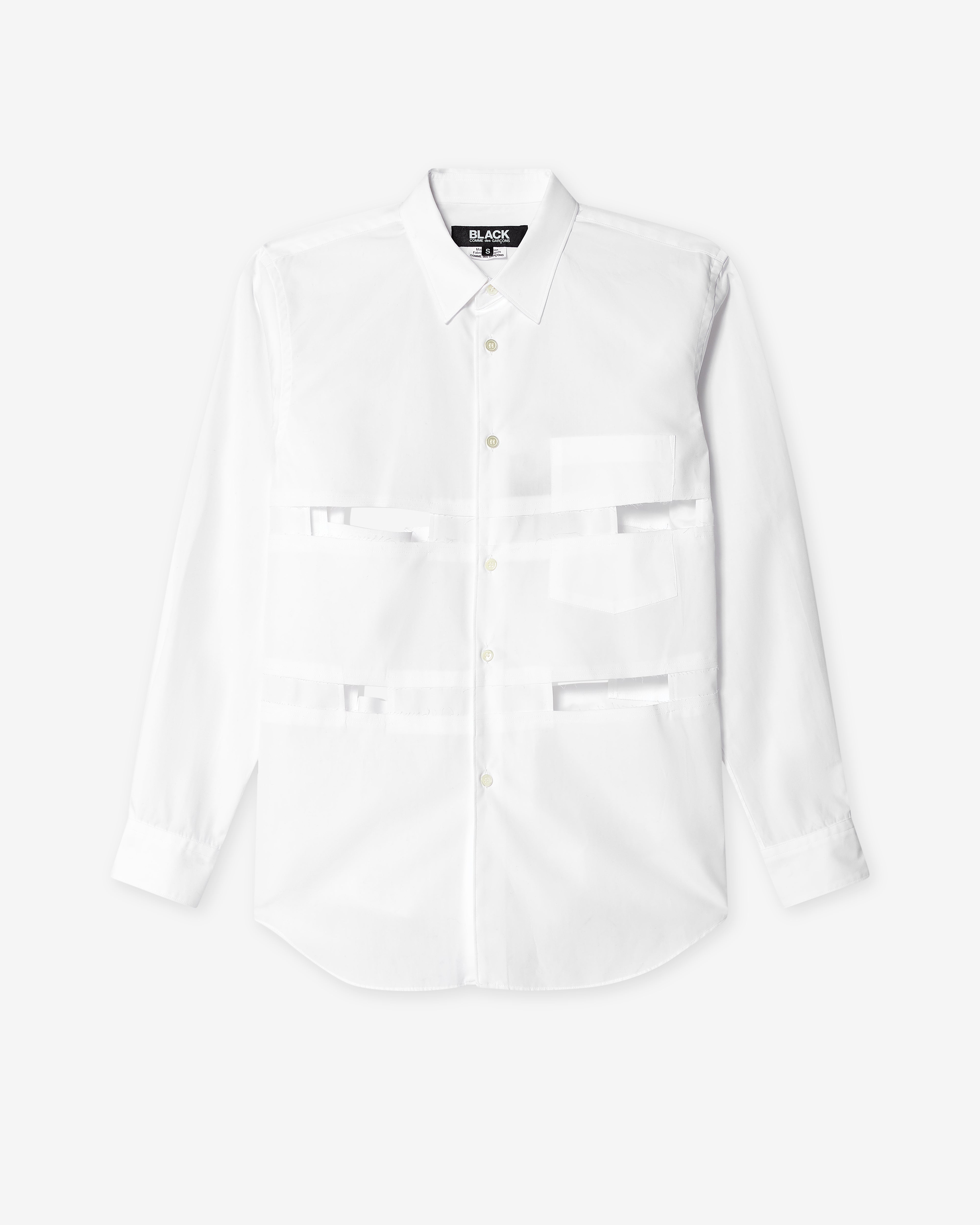 BLACK COMME des GARÇONS 半袖シャツ XS ホワイト Black Comme des Garçons: Cut Out Shirt (White) | DSMNY E-SHOP
