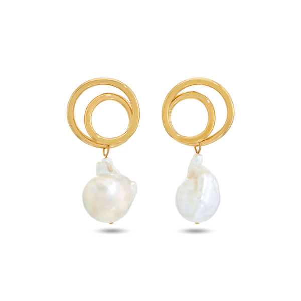 Completedworks - Spiral Earrings with Fresh Water Pearls