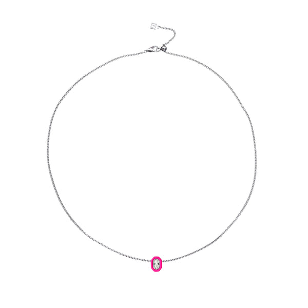 Eera - Enameled Necklace - (Pink)