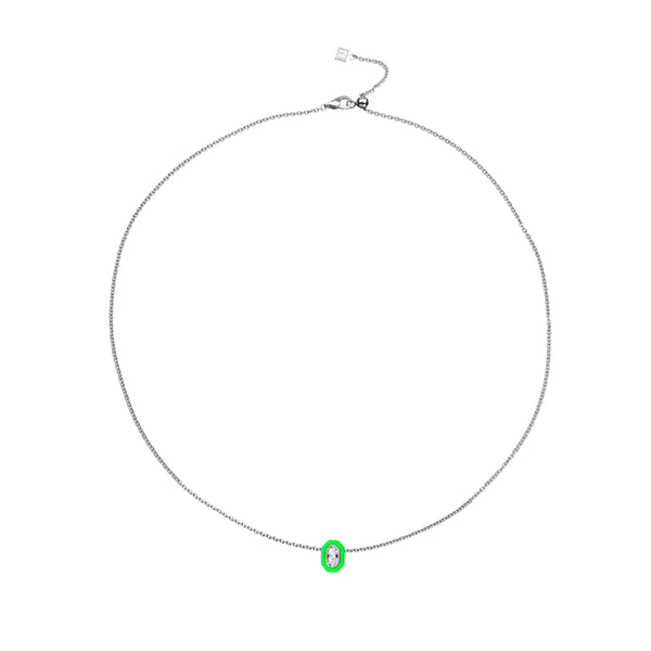 Eera - Enameled Necklace - (Green)