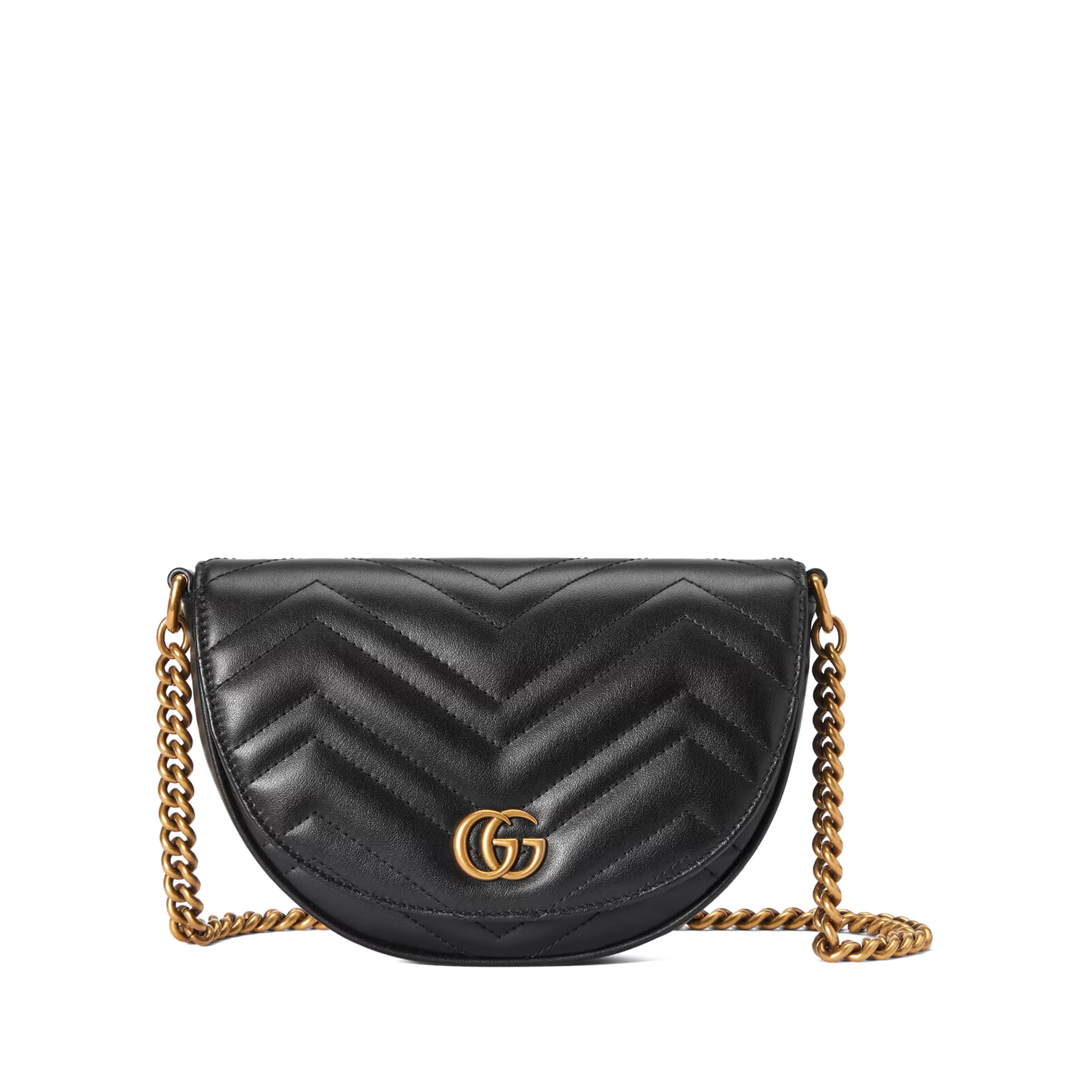 Gucci GG Marmont Mini Leather Shoulder Bag Black