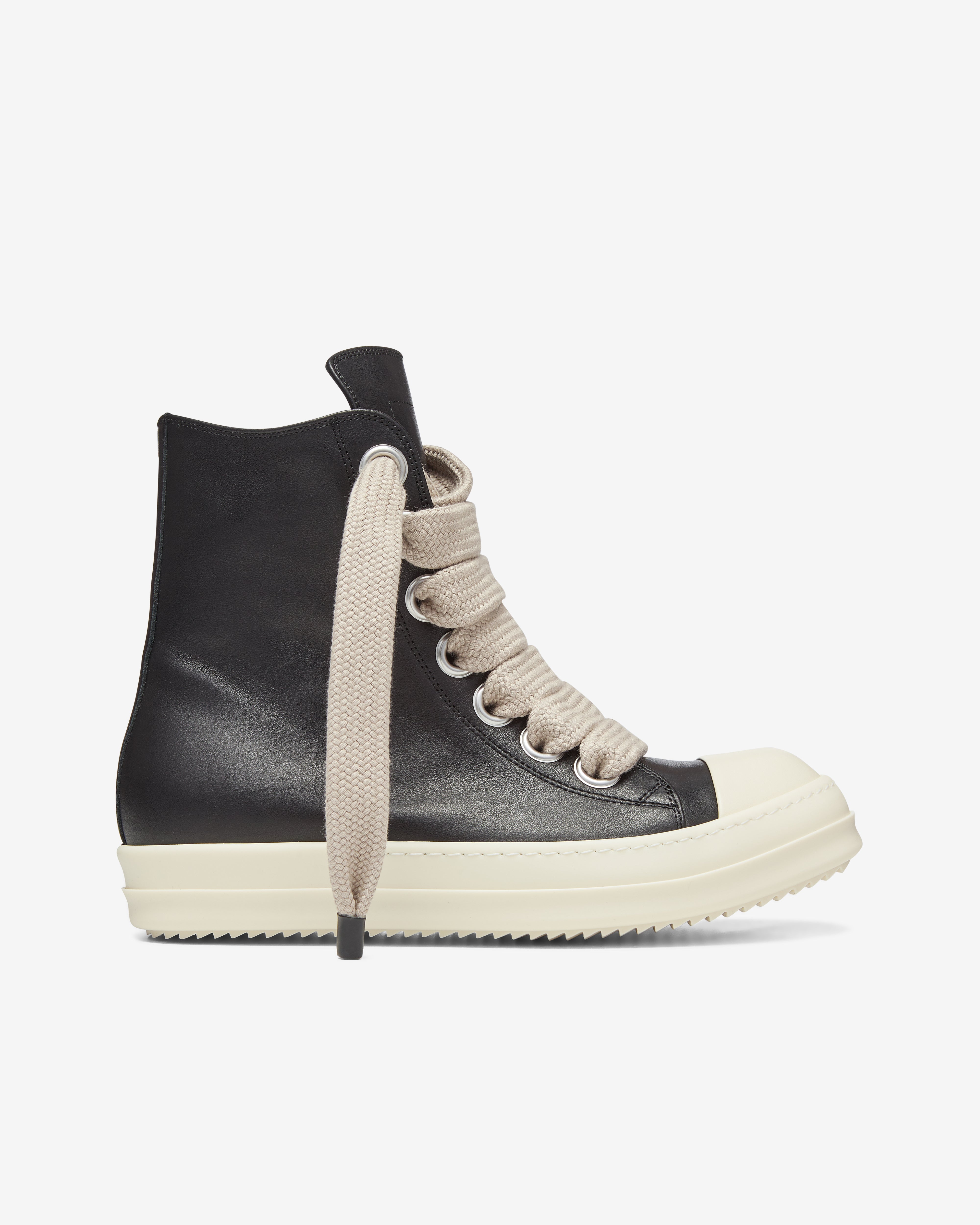 Rick Owens: Men's Jumbolace Sneakers (Black/Milk) | DSMNY E-SHOP