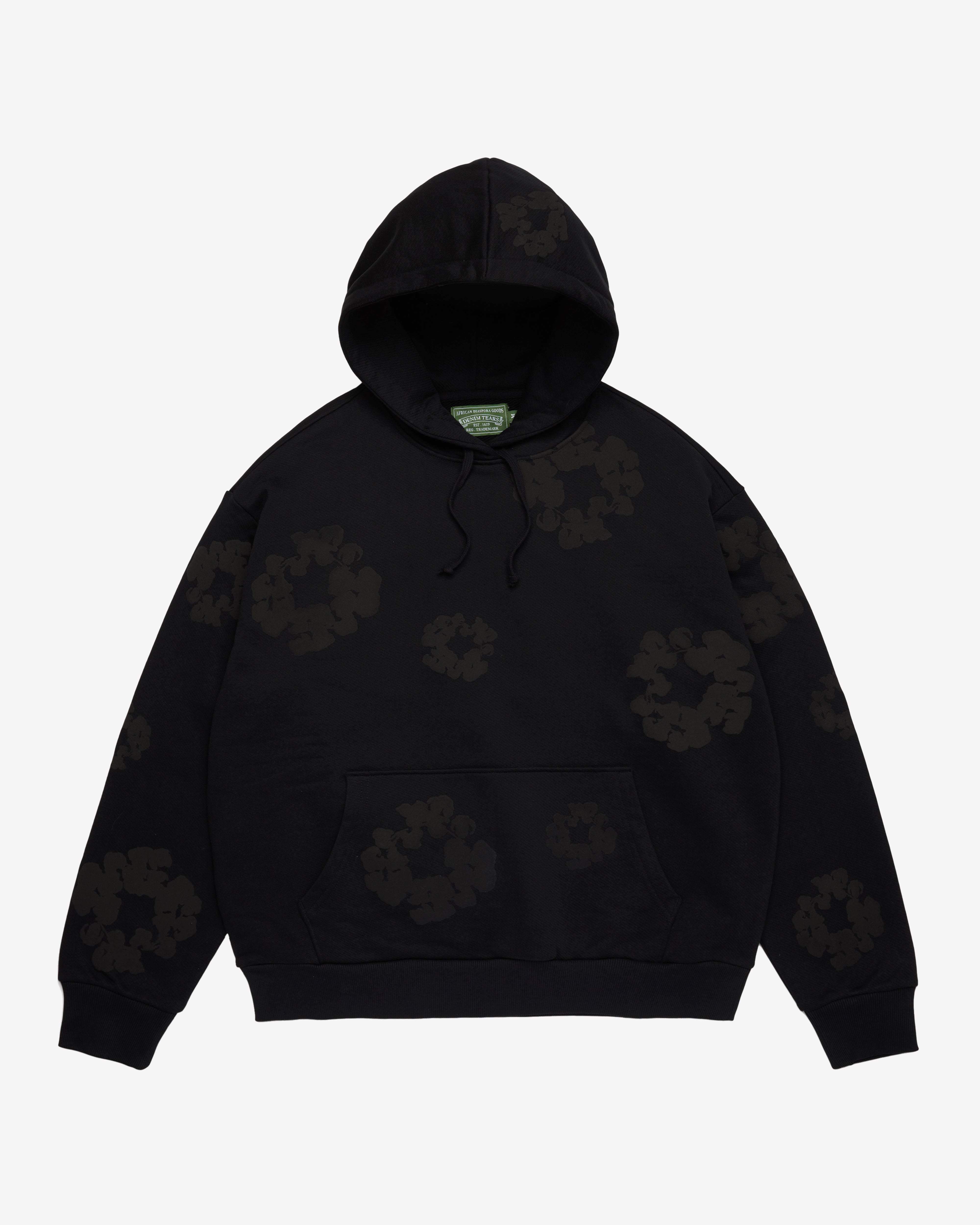 AOBlackMonoCottonWreathHoodie-