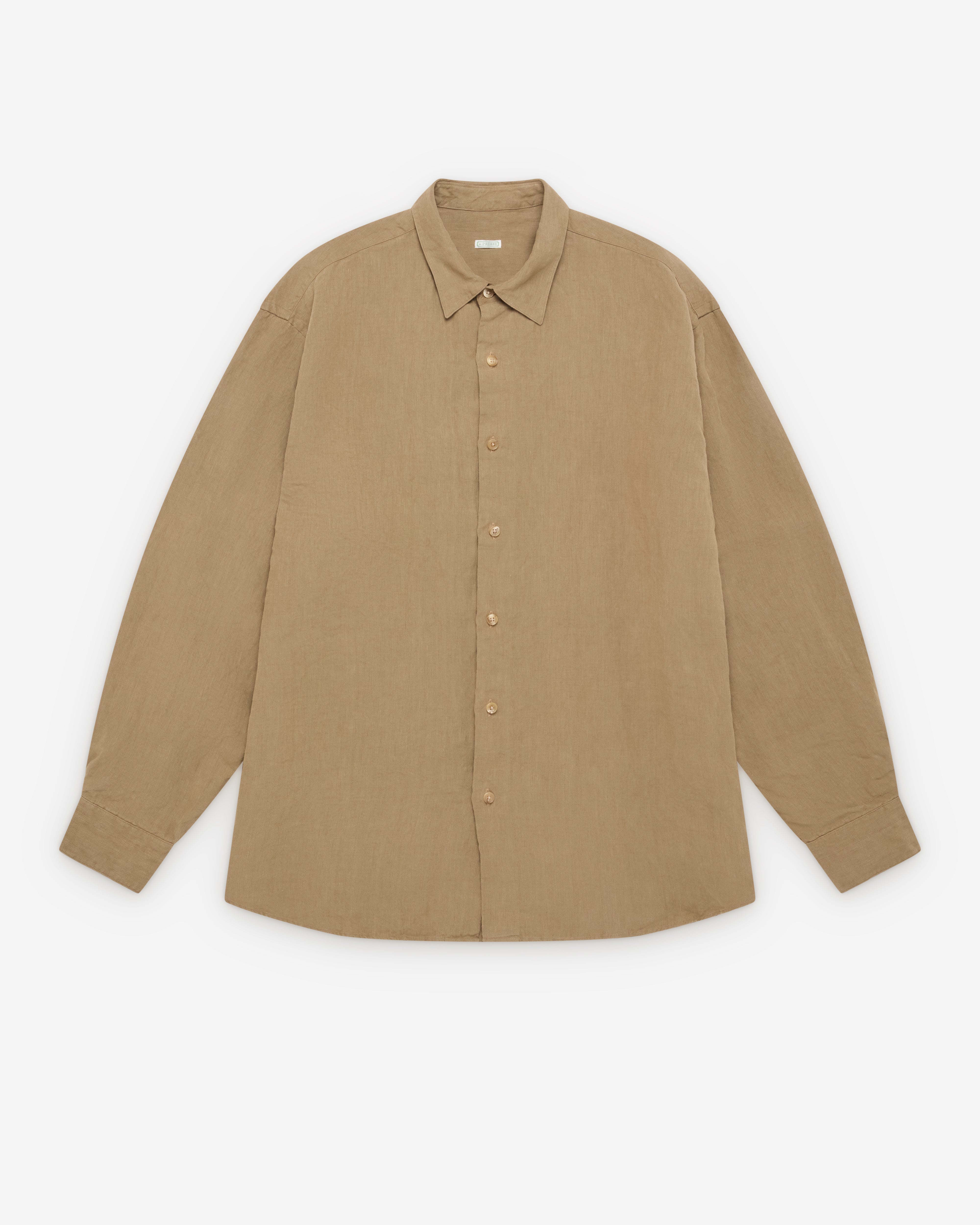 A.Presse: Men's Regular Collar Shirt (Beige) | DSMNY E-SHOP A.Presse: Men's Regular Collar Shirt (Beige) | DSMNY E-SHOP