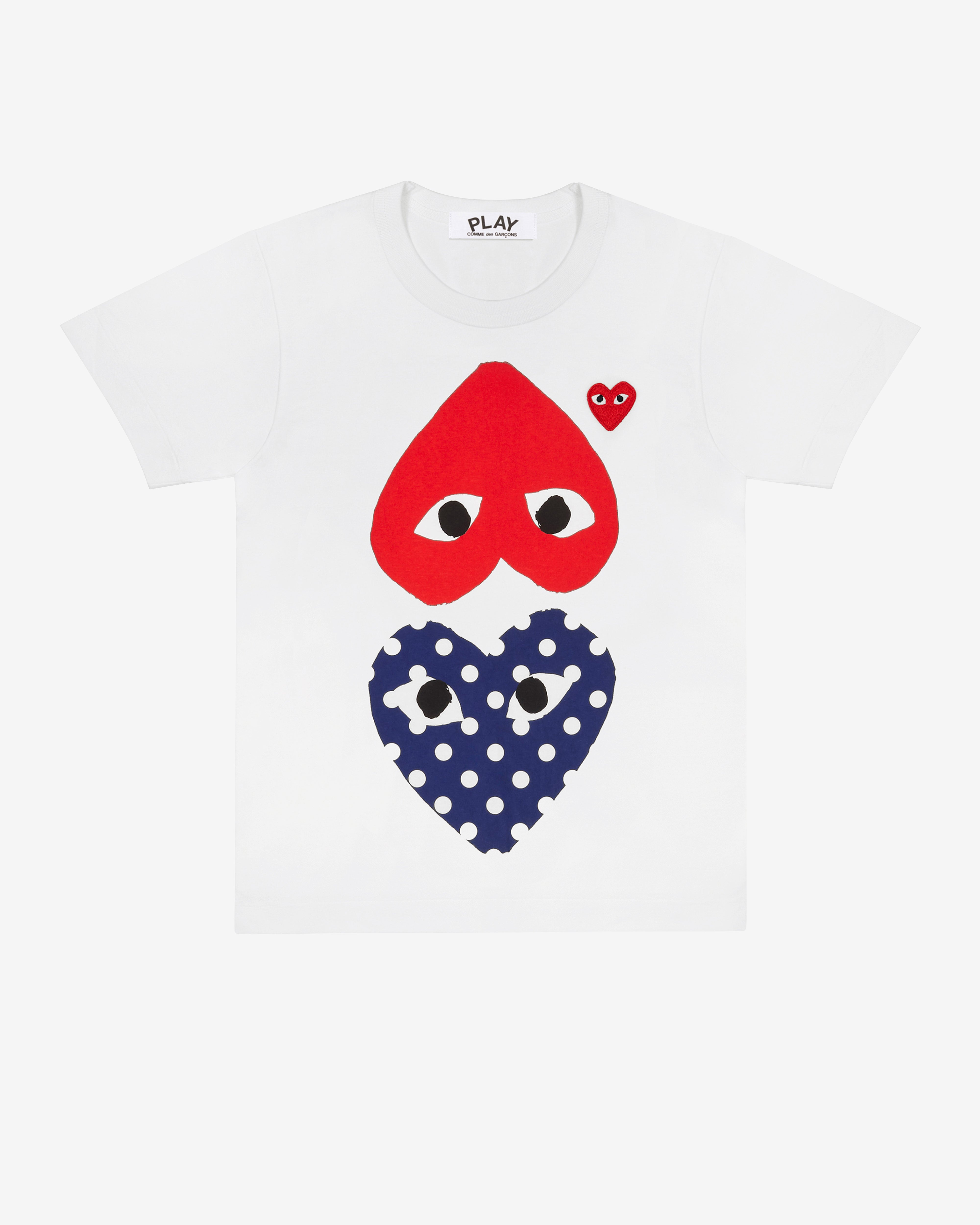 Play Comme des Garçons: Polka Dot With Upside Down Heart T-Shirt