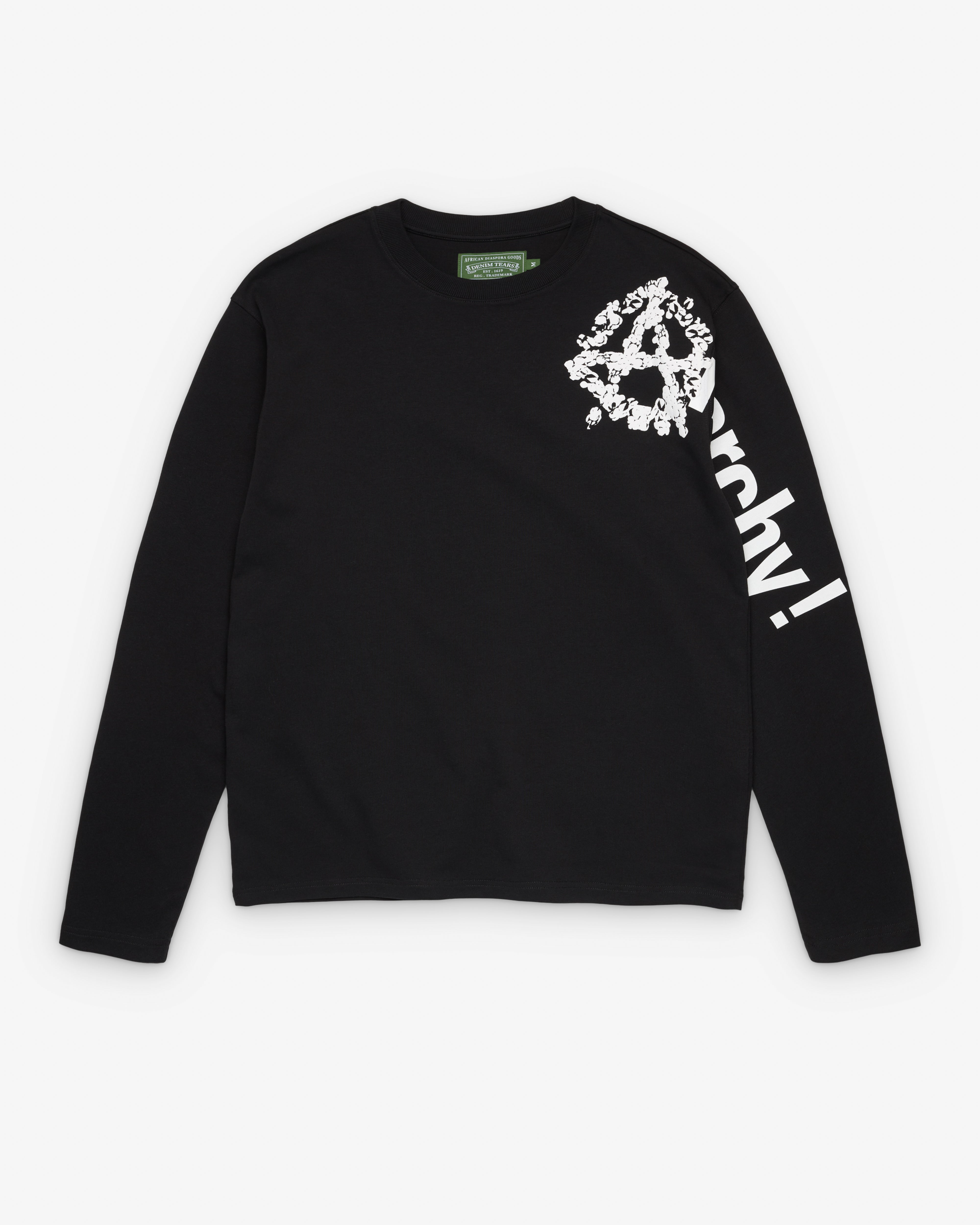 DENIM TEARS ロングTシャツ　黒 Denim Tears: Men's Anarchy Long Sleeve Tee (Black) | DSMNY E-SHOP