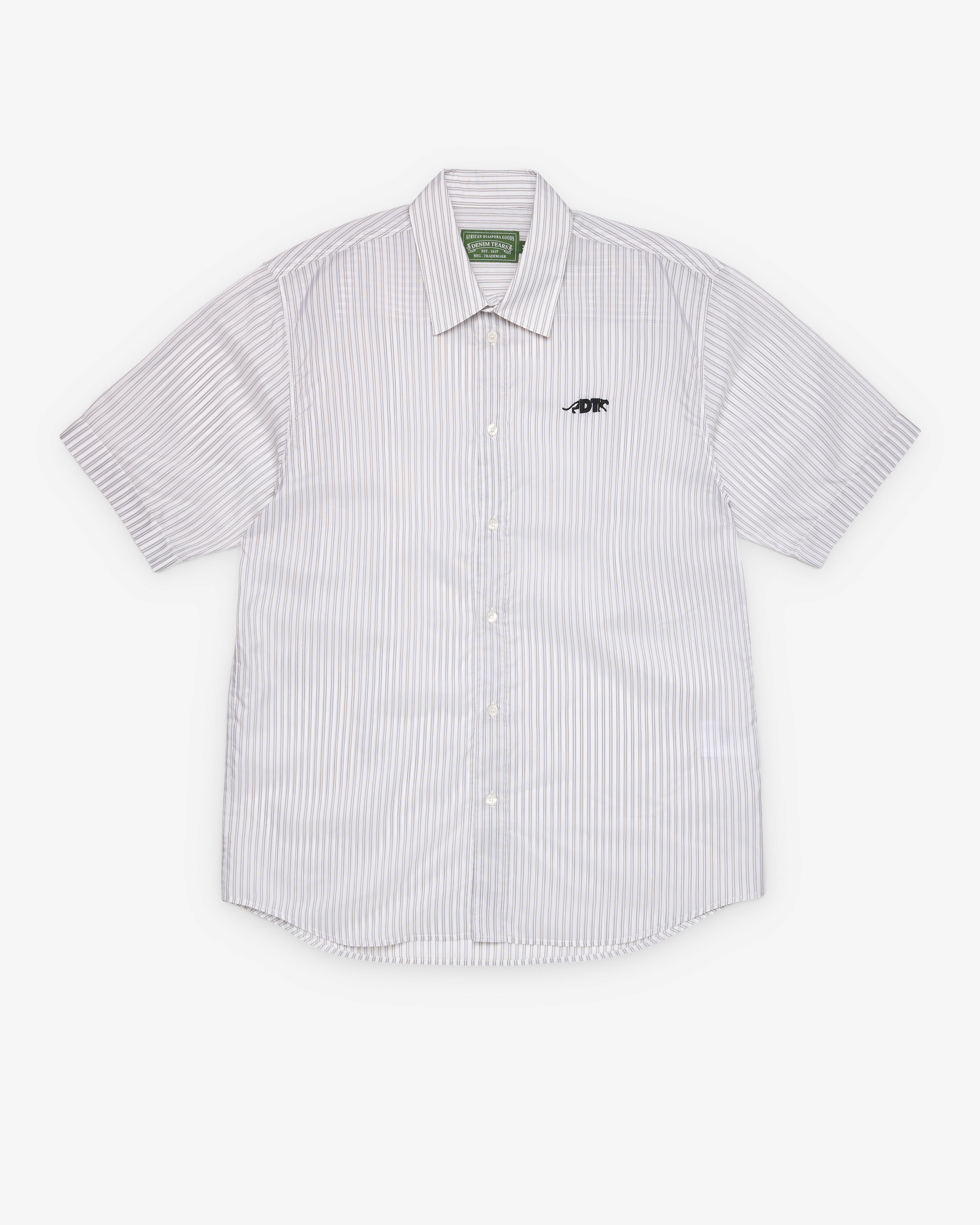 denim tears dress Denim Tears: Men's Apple Short Sleeve Button Up (Green/Stripe)