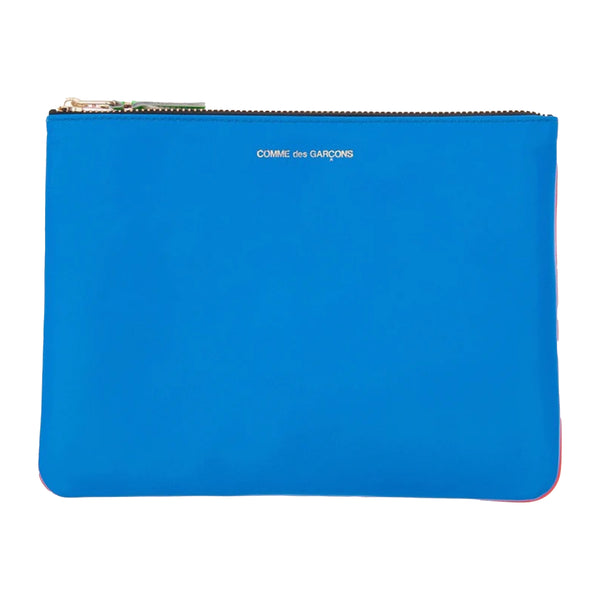 CDG Wallet - Classic Leather Large Zip Pouch - (Blue SA5100C)