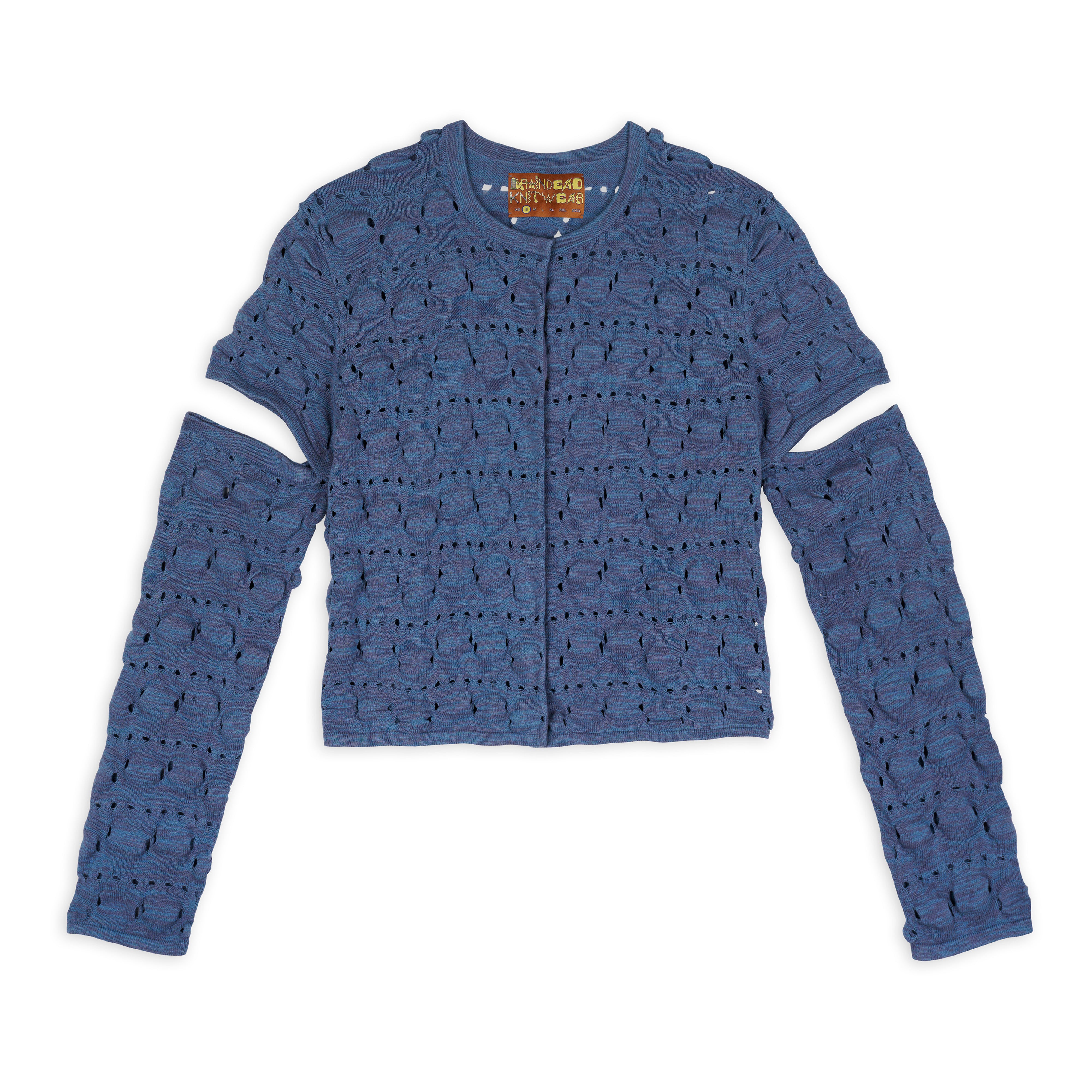 Brain Dead: Women's Bubble Knit Cardigan (Blue) | DSMNY E-SHOP