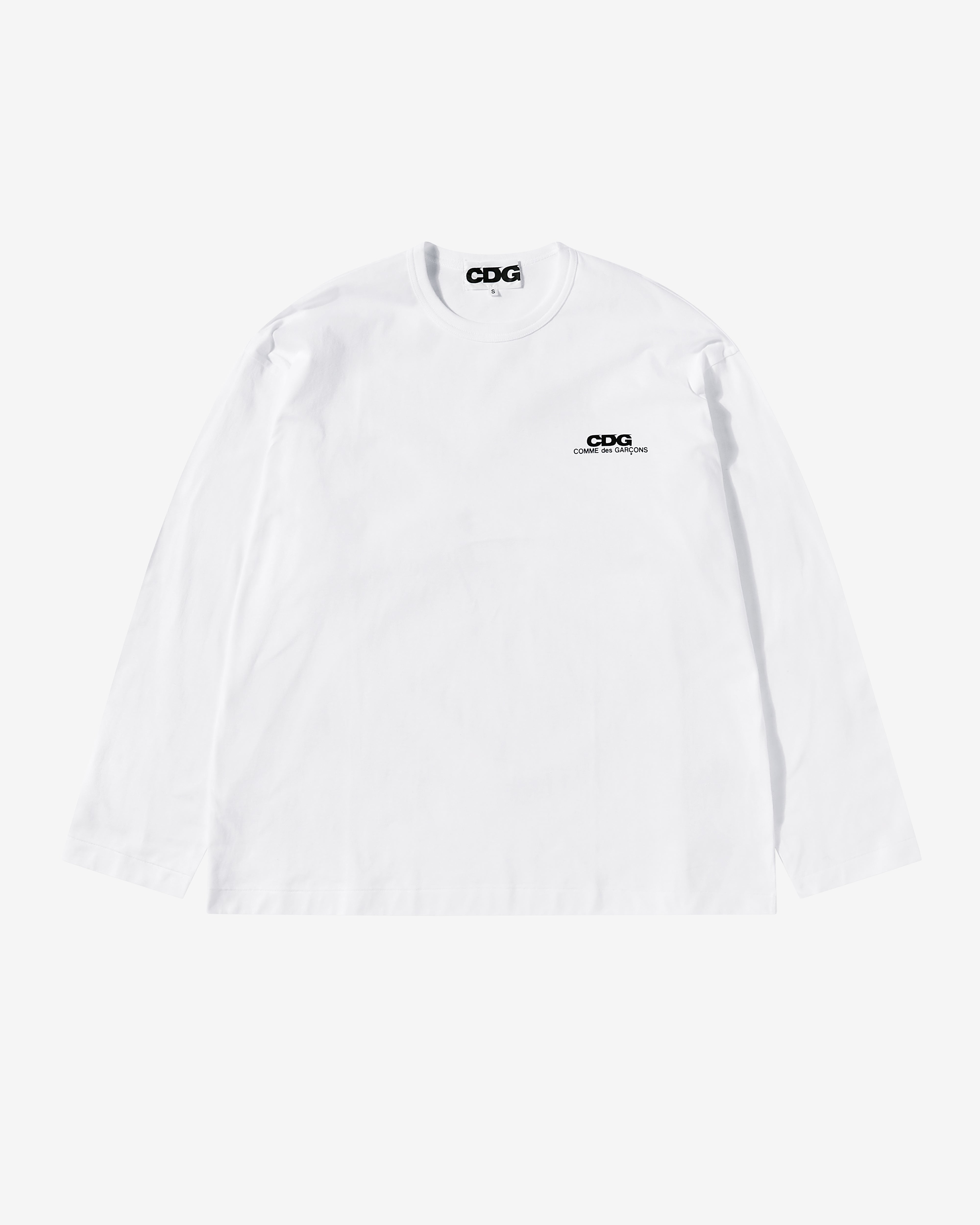 CDG: Small Logo Longsleeve T-Shirt (White) | DSMNY E-SHOP