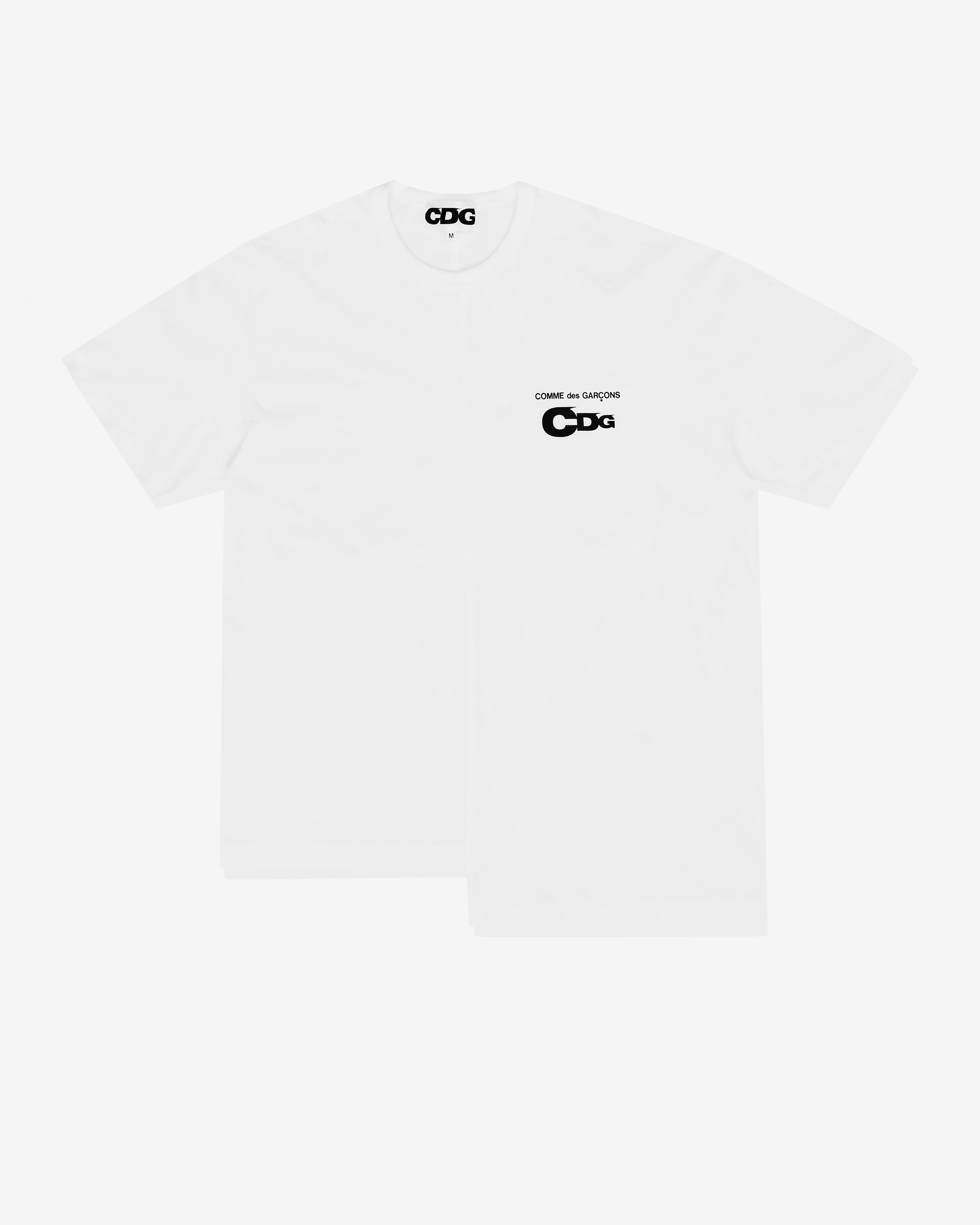 CDG: Men's Asymmetric Split T-Shirt (White) | DSMNY E-SHOP