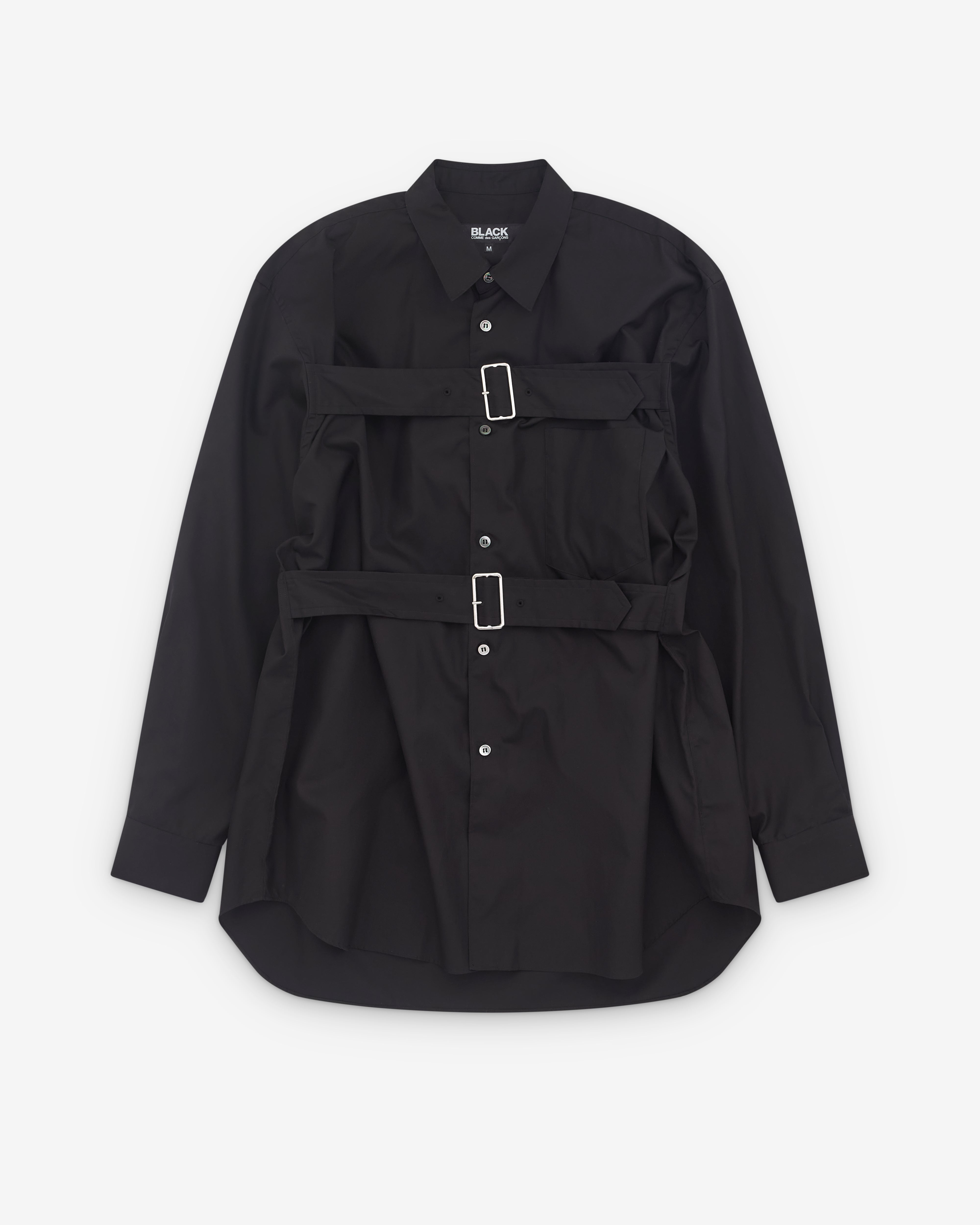 Black Comme des Garçons: Double Buckle Shirt (Black) | DSMNY E-SHOP