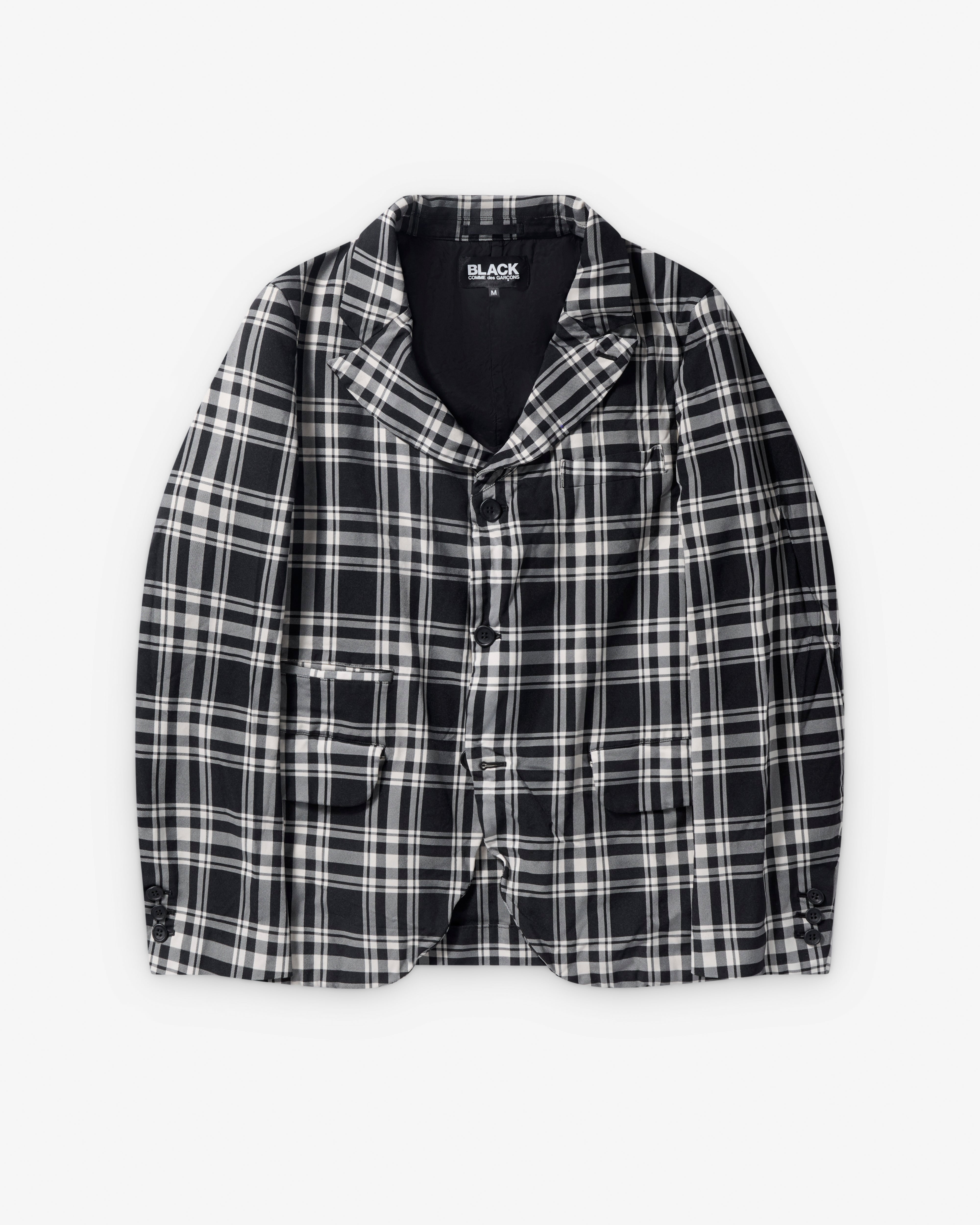 BLACK COMME des GARÇONS チェックジャケット M Black Comme des Garçons: Check Blazer (Black/White) | DSMNY E-SHOP