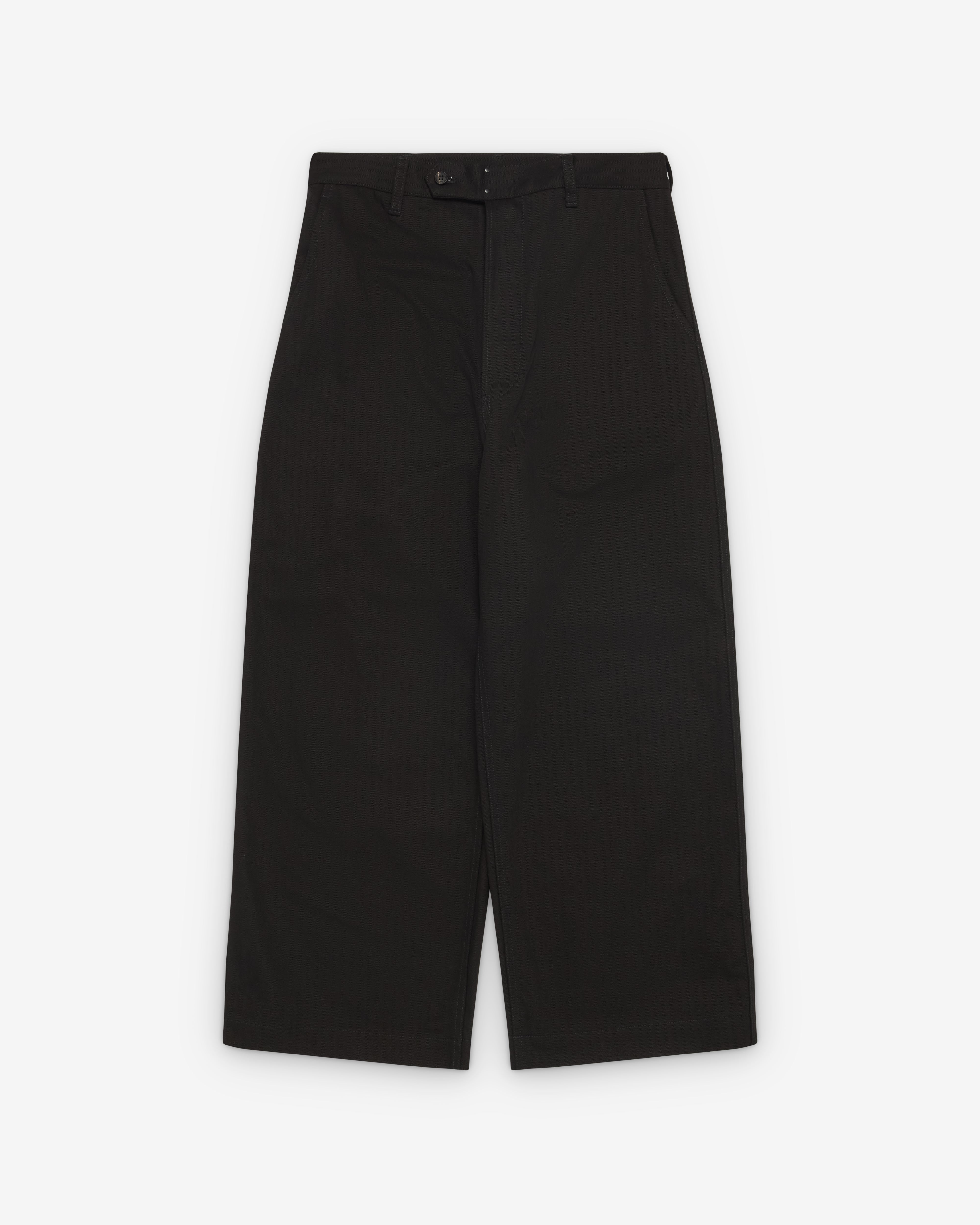 CDG Homme: Men's Herringbone Work Trousers (Black) | DSMNY E-SHOP