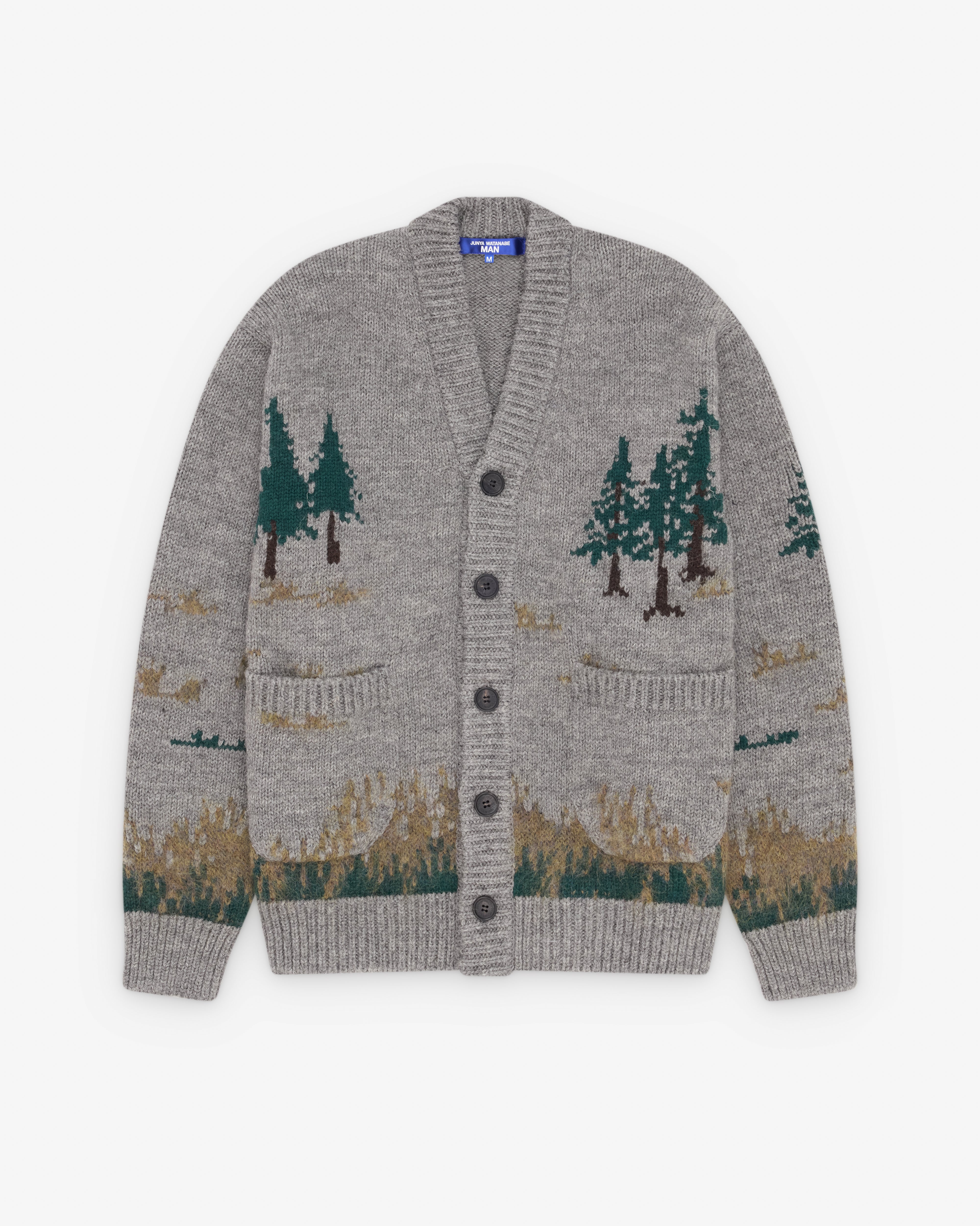 Junya Watanabe MAN: Men's Camping Cardigan (Grey/Green) | DSMNY E-SHOP