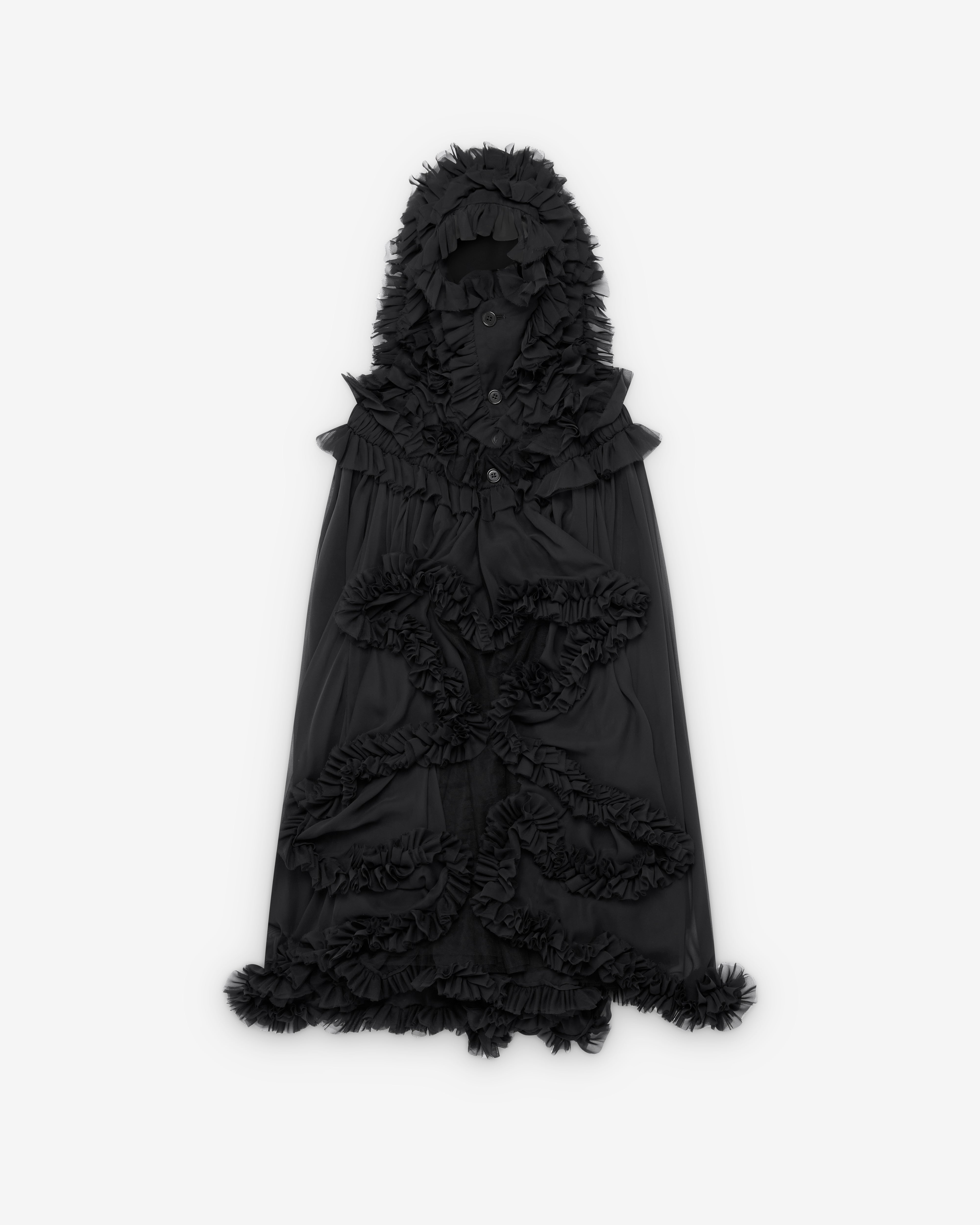 Noir Kei Ninomiya: Women's Georgette Jacket (Black) | DSMNY E-SHOP