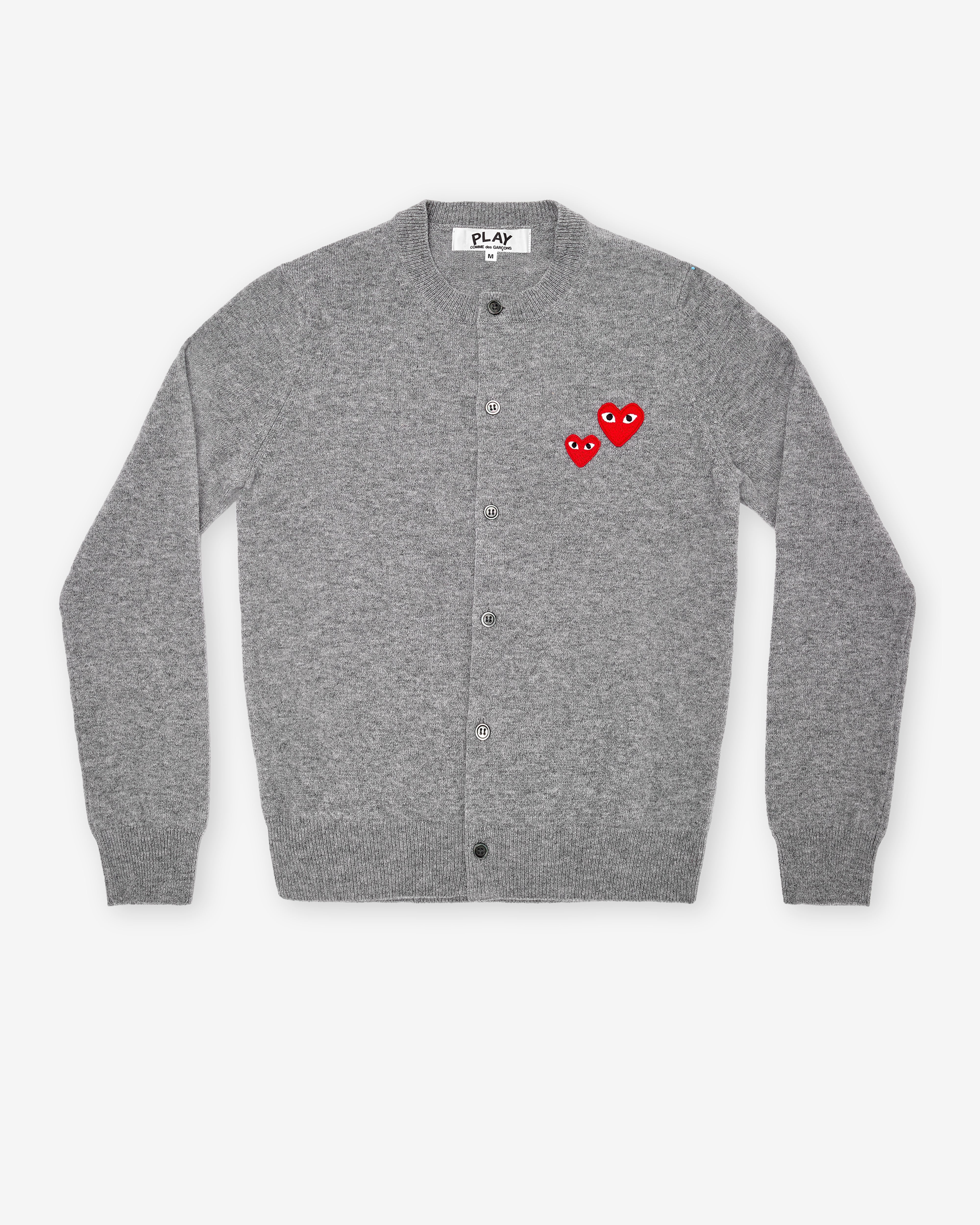 Play Comme des Garçons: Ladies' Cardigan Double Heart (Grey