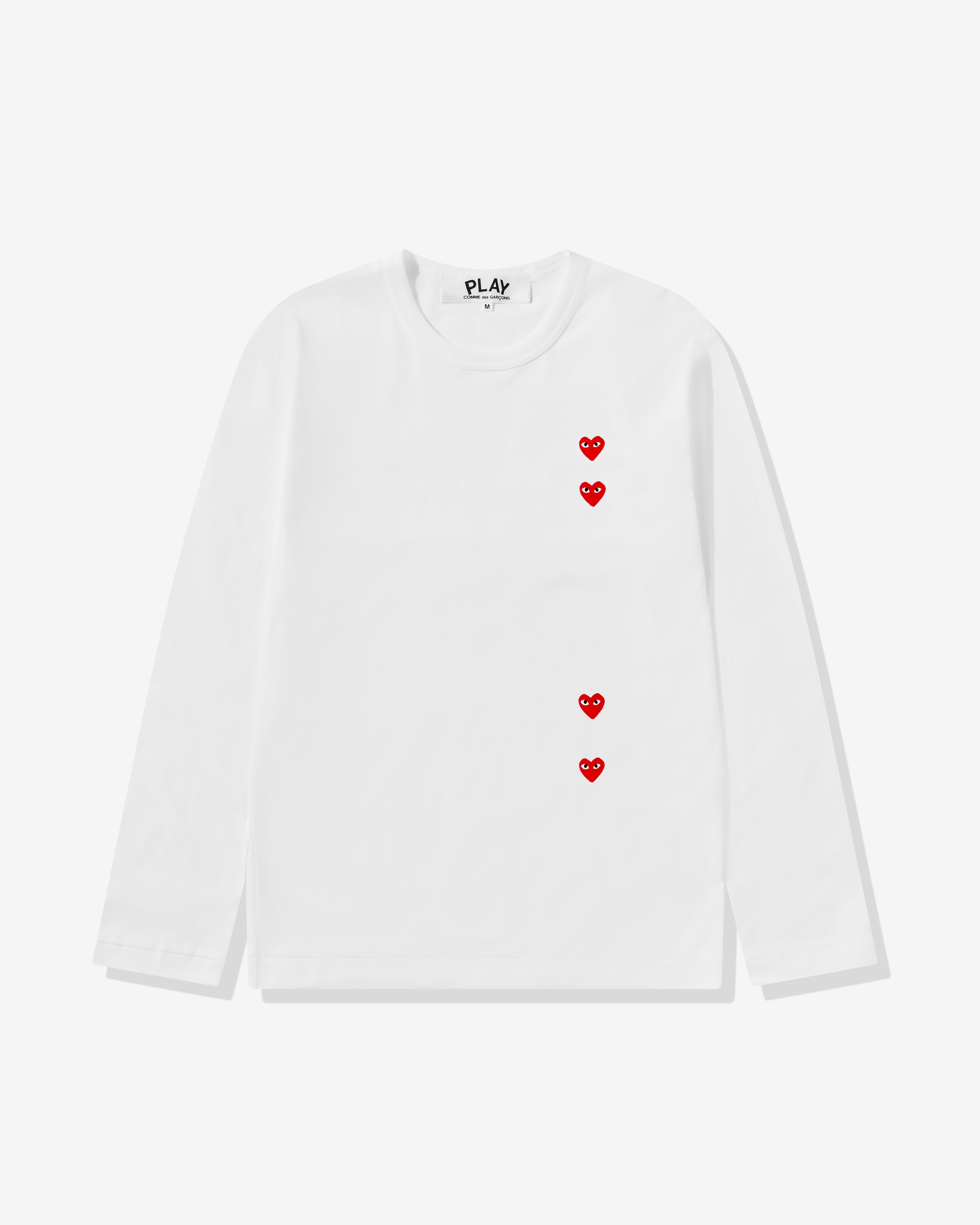 Play - Multi Red Heart Longsleeve T-Shirt - (White)