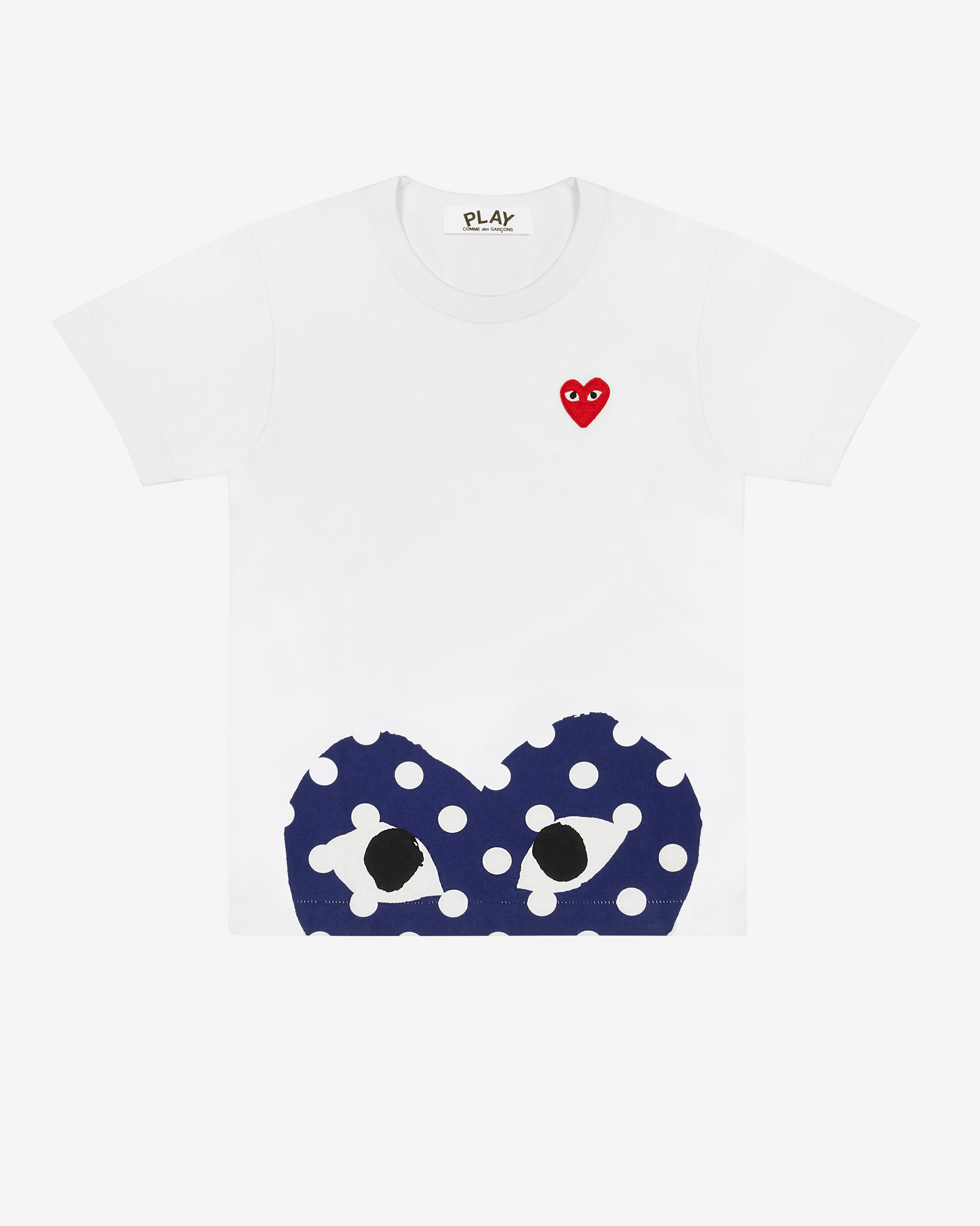 Play Comme des Garçons: Polka Dot Edge Heart T-Shirt (White