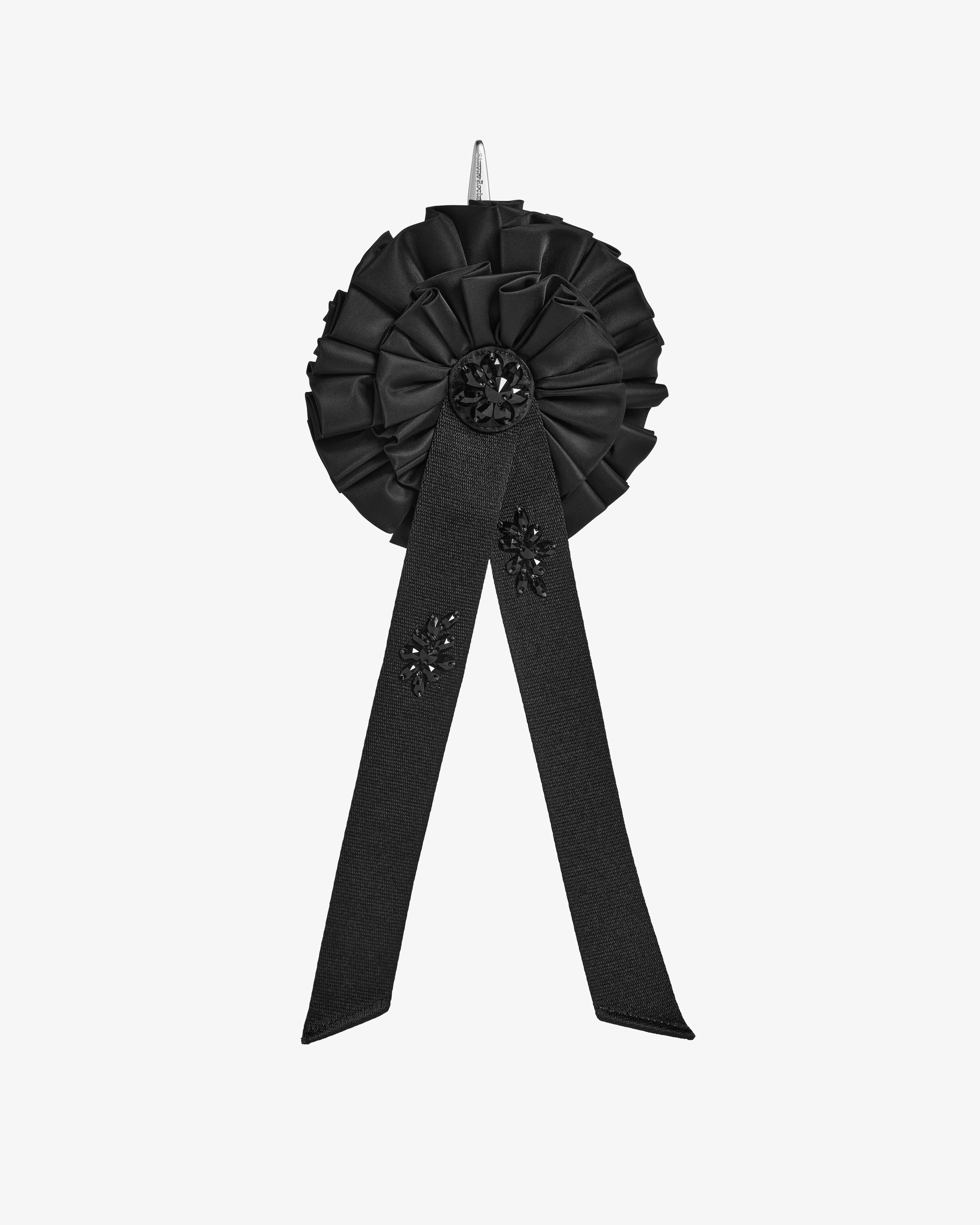 Simone Rocha: Women's Ribbon Rosette Coin Purse (Black/Jet