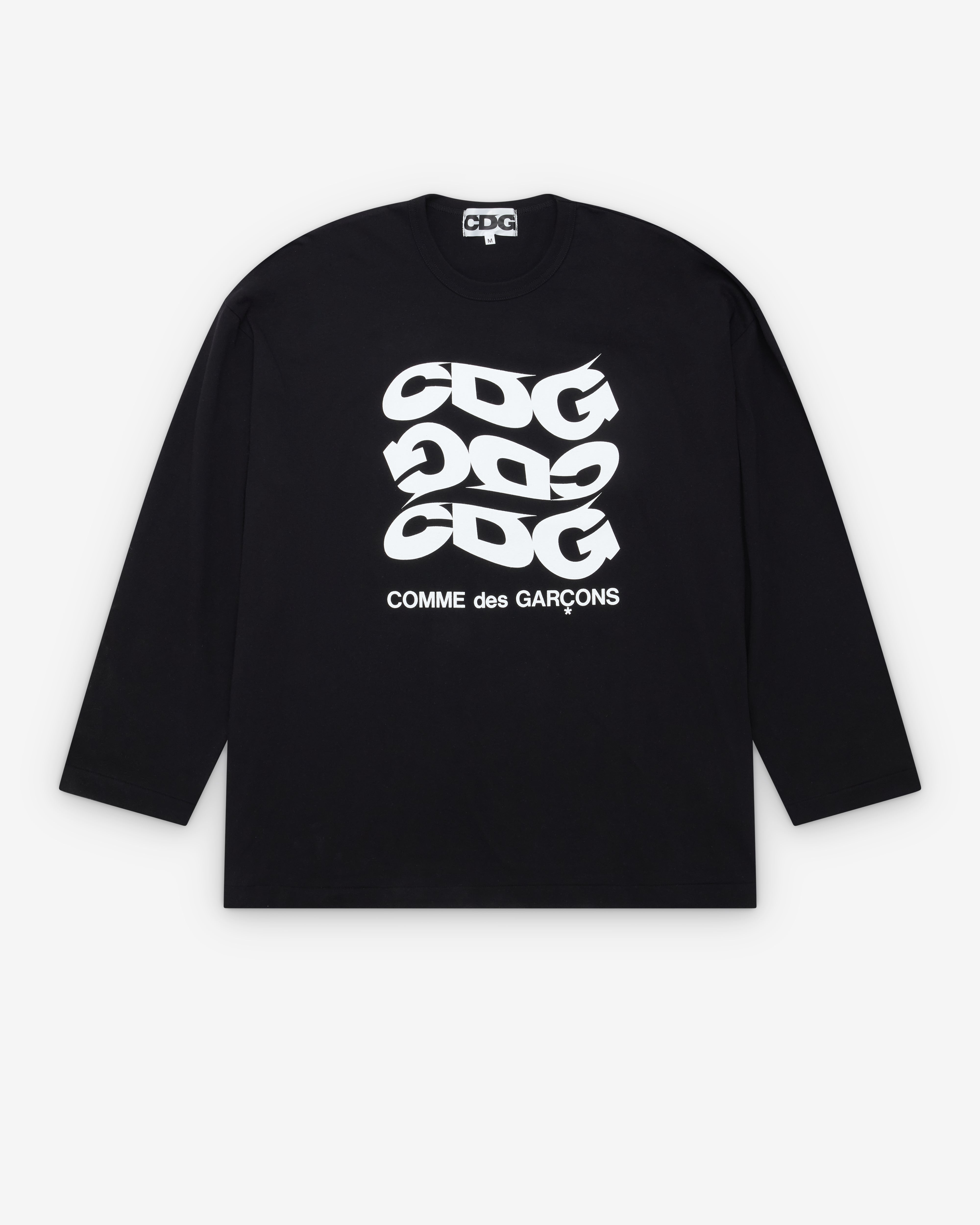 CDG: Men's Wavy Print Oversized L/S T-Shirt (Black) | DSMNY E-SHOP CDG: Men's Wavy Print Oversized L/S T-Shirt (Black) | DSMNY E-SHOP