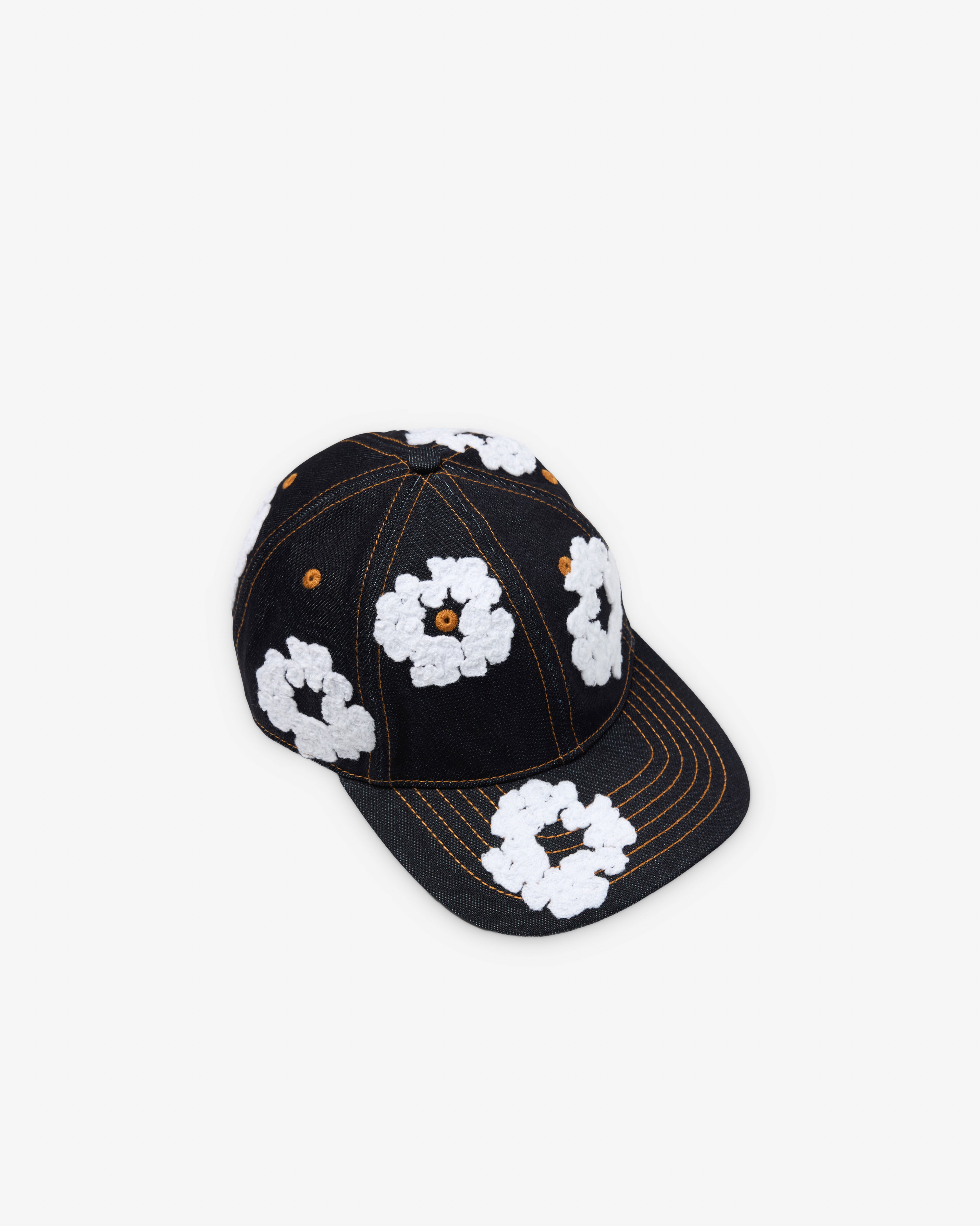 【新品未使用】DENIM TEARS the cotton wreath cap Denim Tears: Men's Cotton Wreath Raw Denim Cap (Indigo Wash