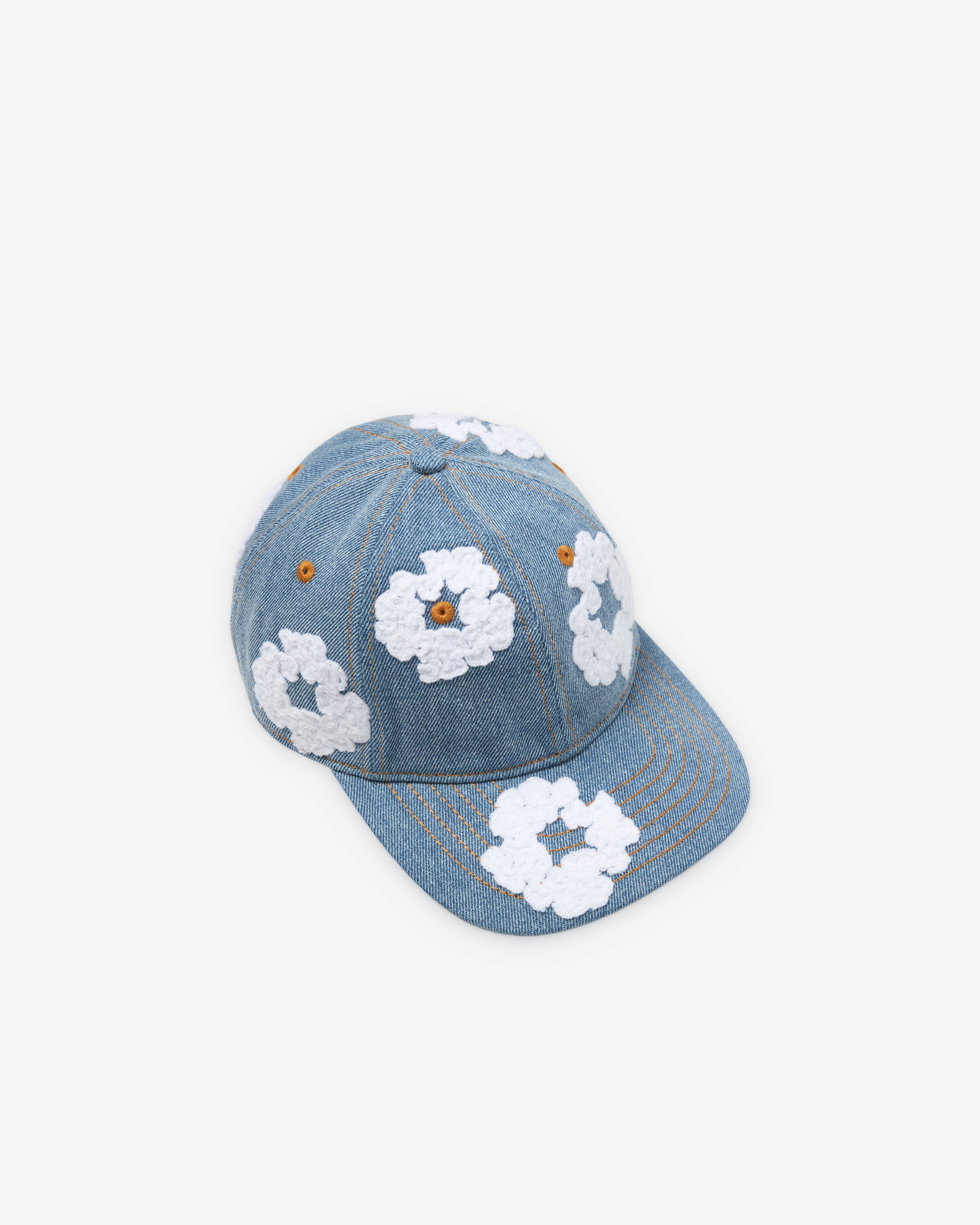 DENIM TEARS スカーフハット グレー Denim Tears: Men's Cotton Wreath Raw Denim Cap (Light Wash