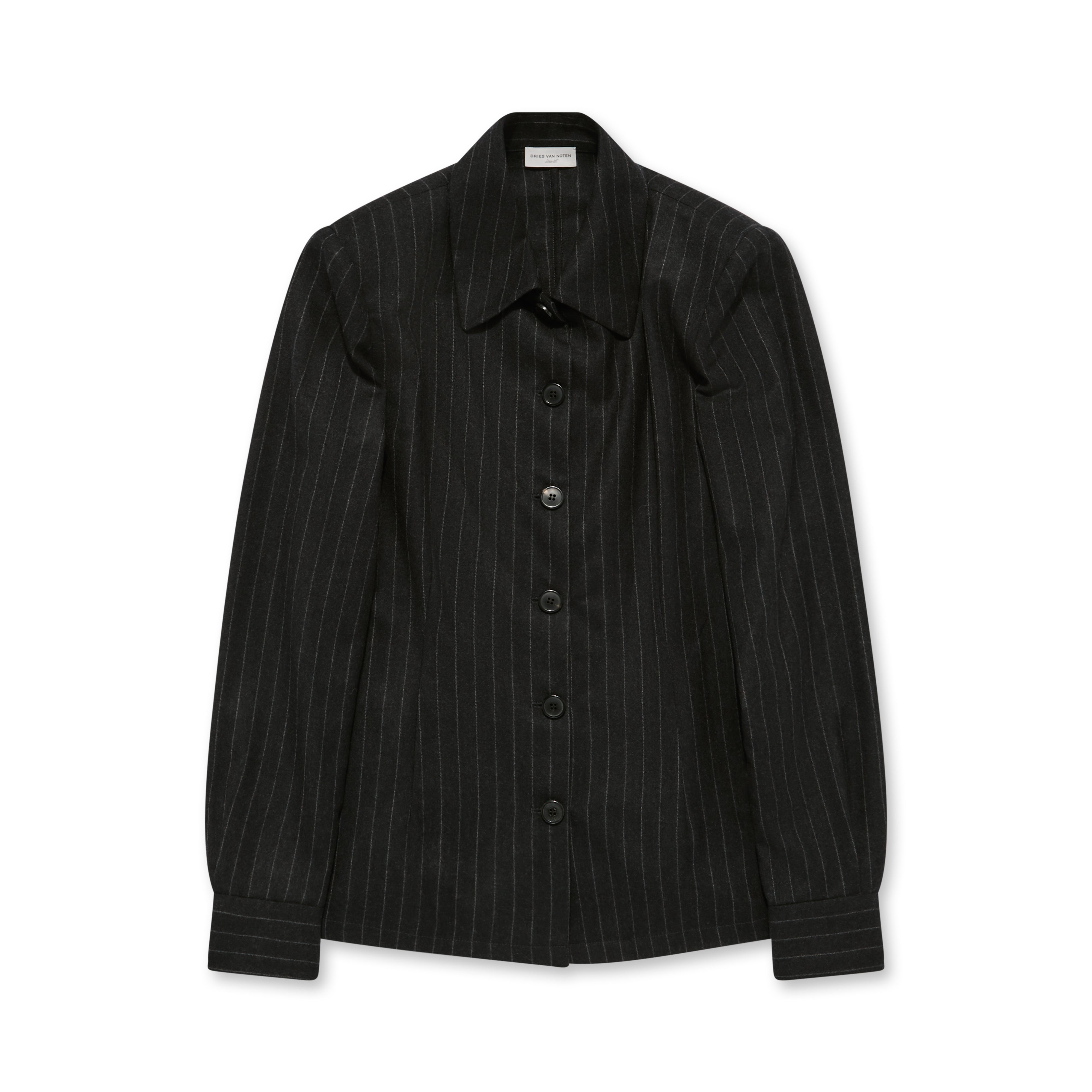 Dries Van Noten - Women’s Pinstripe Shirt - (Anthracite)