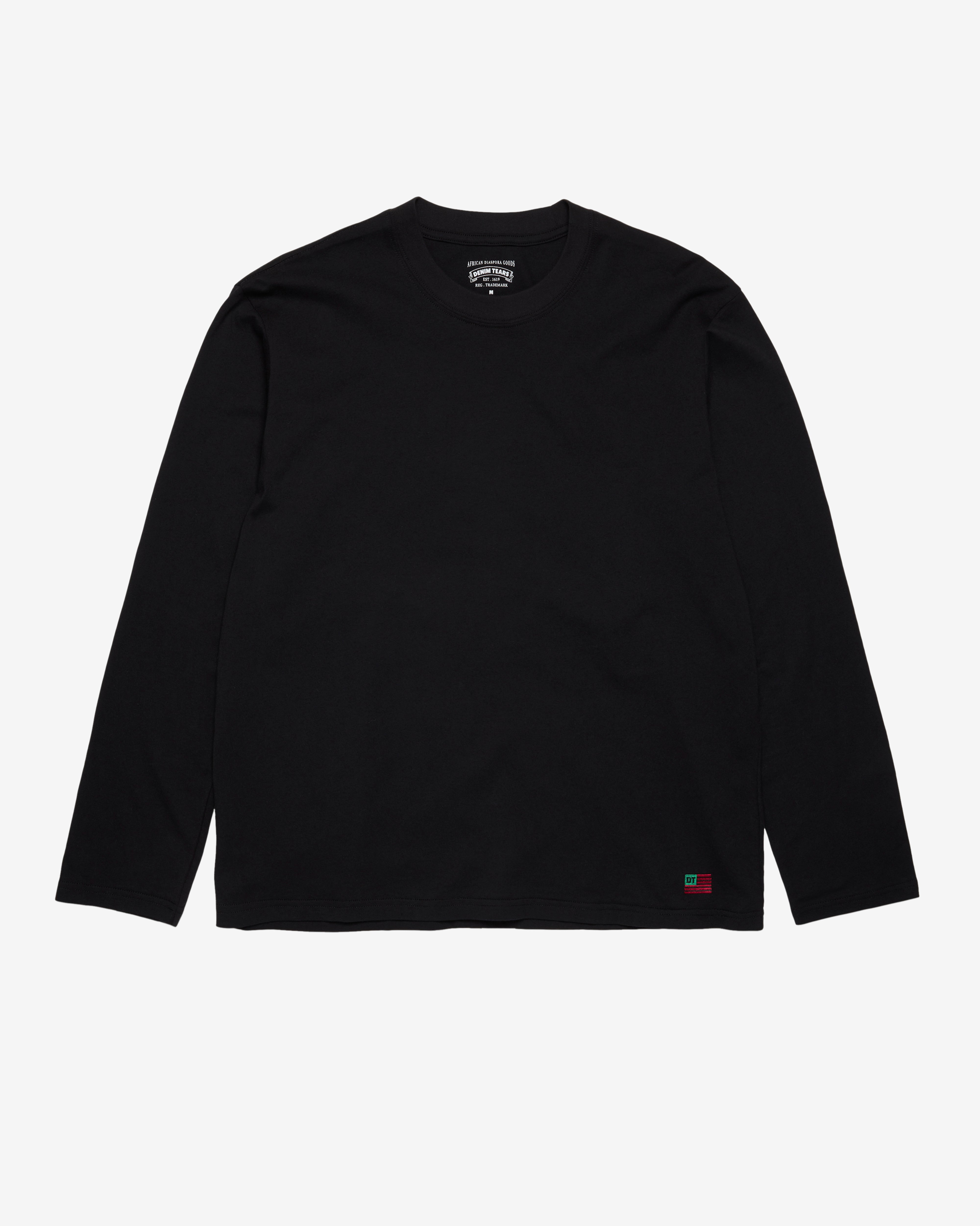 Denim Tears Logo Flag Long Sleeve Tee M！ Denim Tears: Men's Long Sleeve Flag Tee (Black) | DSMNY E-SHOP