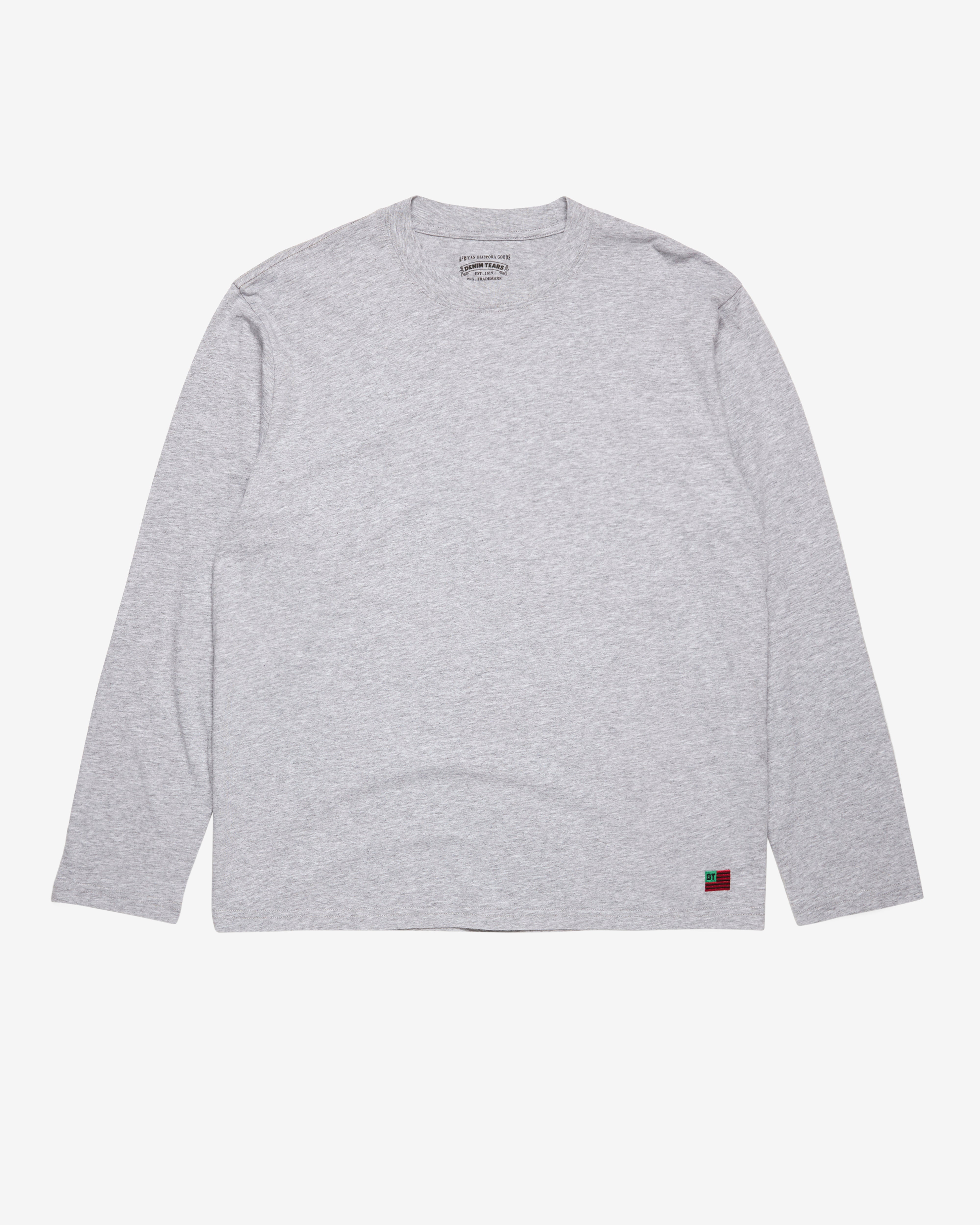 Denim Tears: Men's Long Sleeve Flag Tee (Grey) | DSMNY E-SHOP