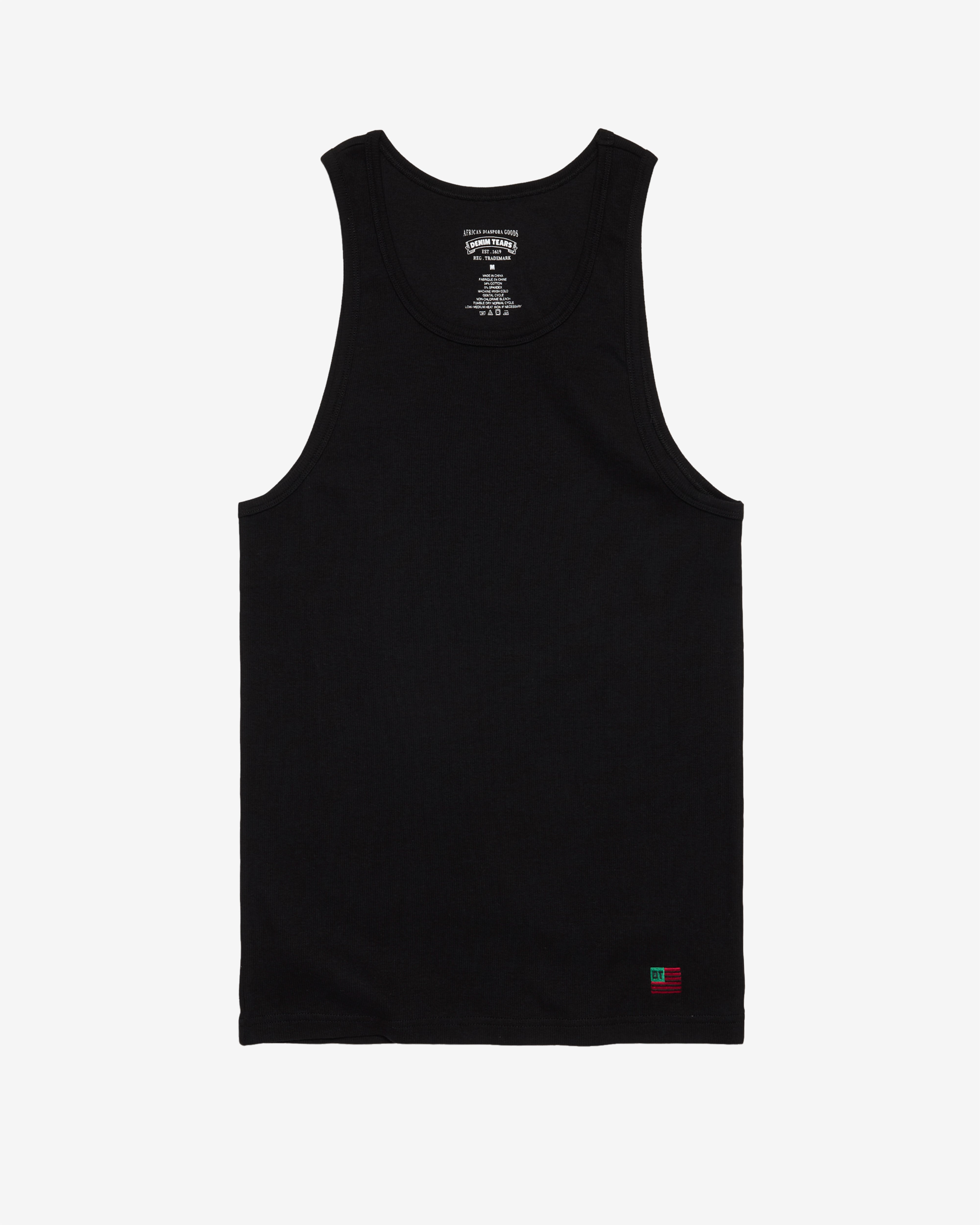 Denim Tears: Men's Ribbed Flag Tank (Black)