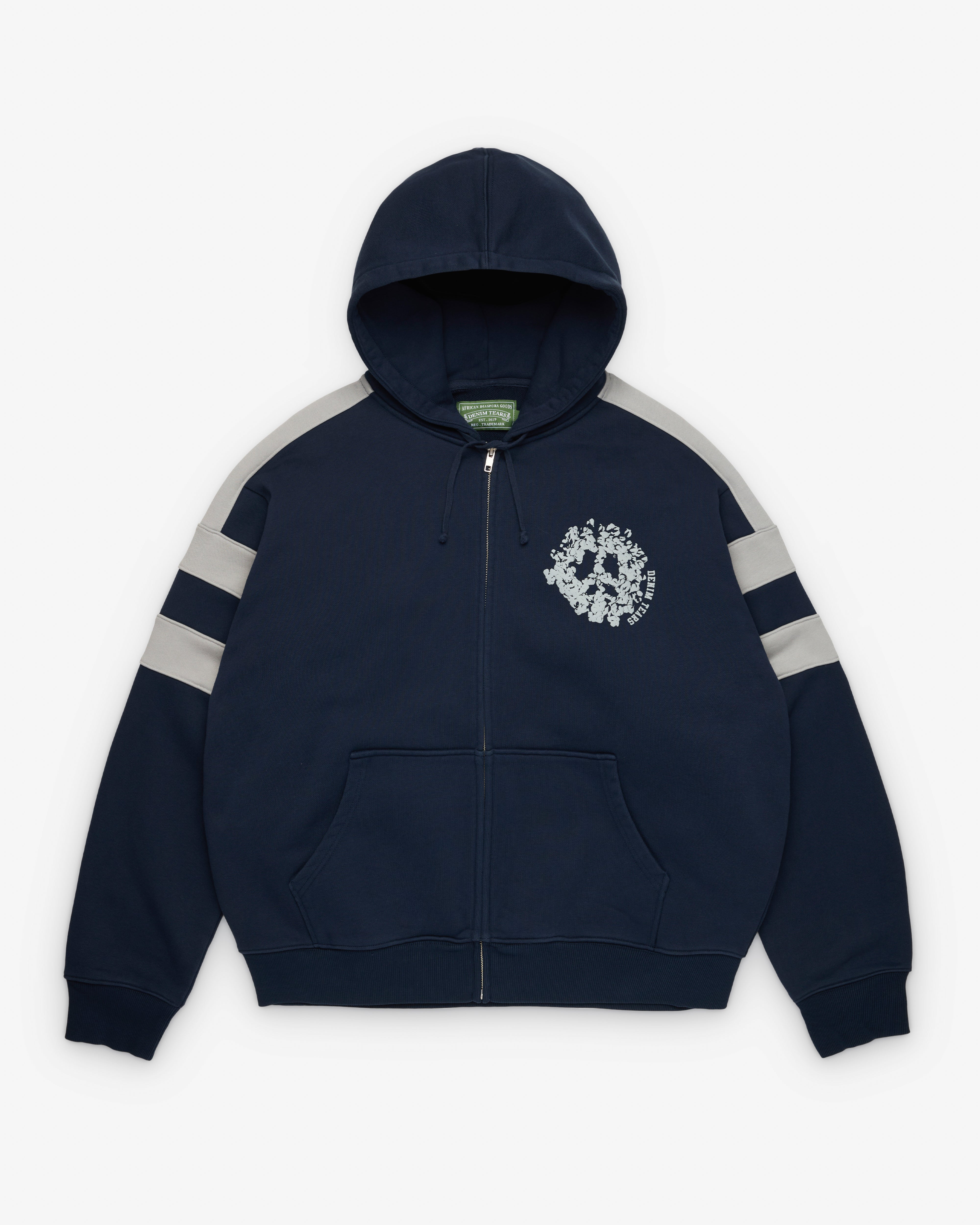 DENIM TEARS PRACTICE JERSEY ジャージ メッシュ Denim Tears: Men's Denim U Paneled Zip Hoodie (Navy) | DSMNY E-SHOP