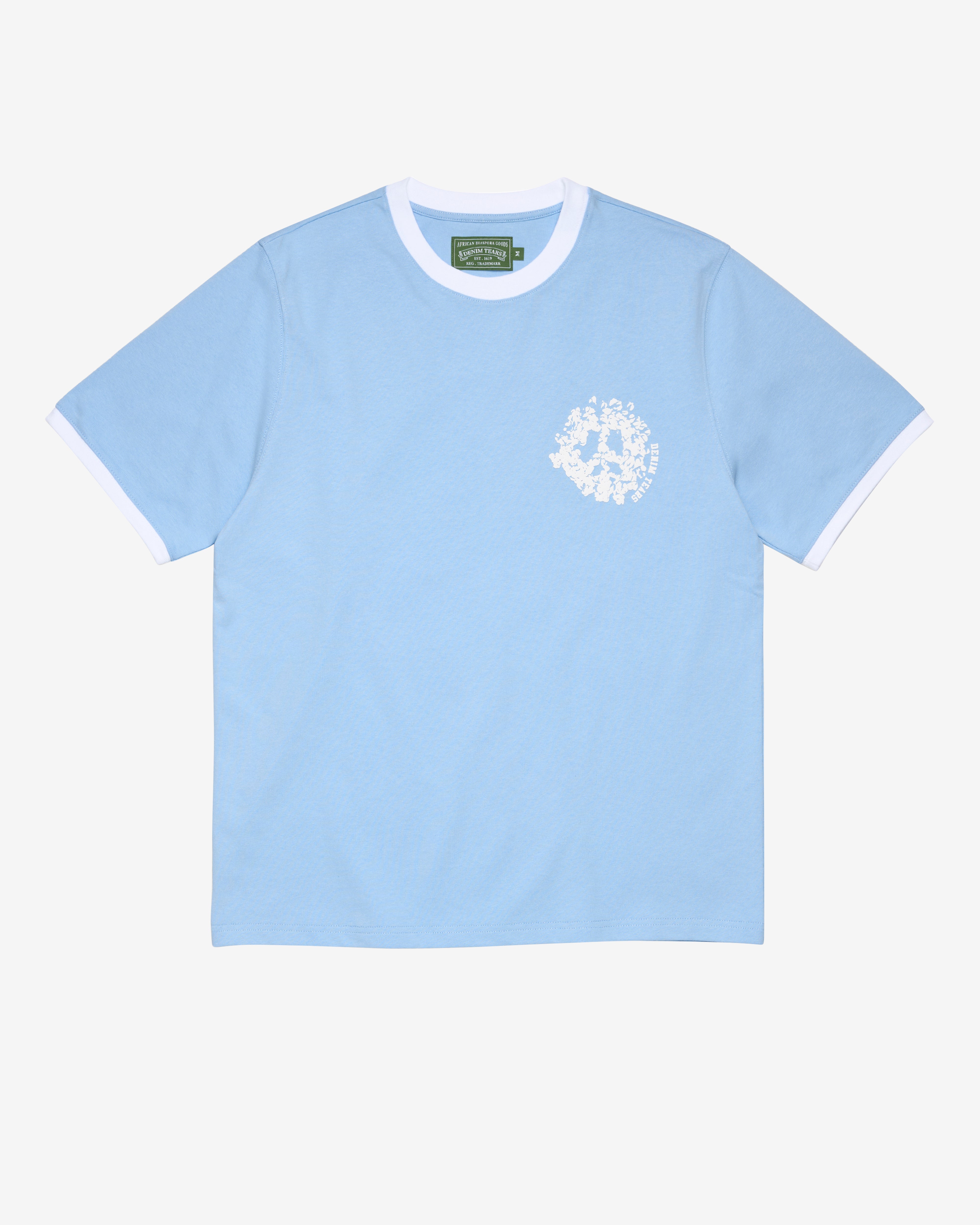 Denim Tears: Men's Denim U Ringer Tee (Light Blue) | DSMNY E-SHOP