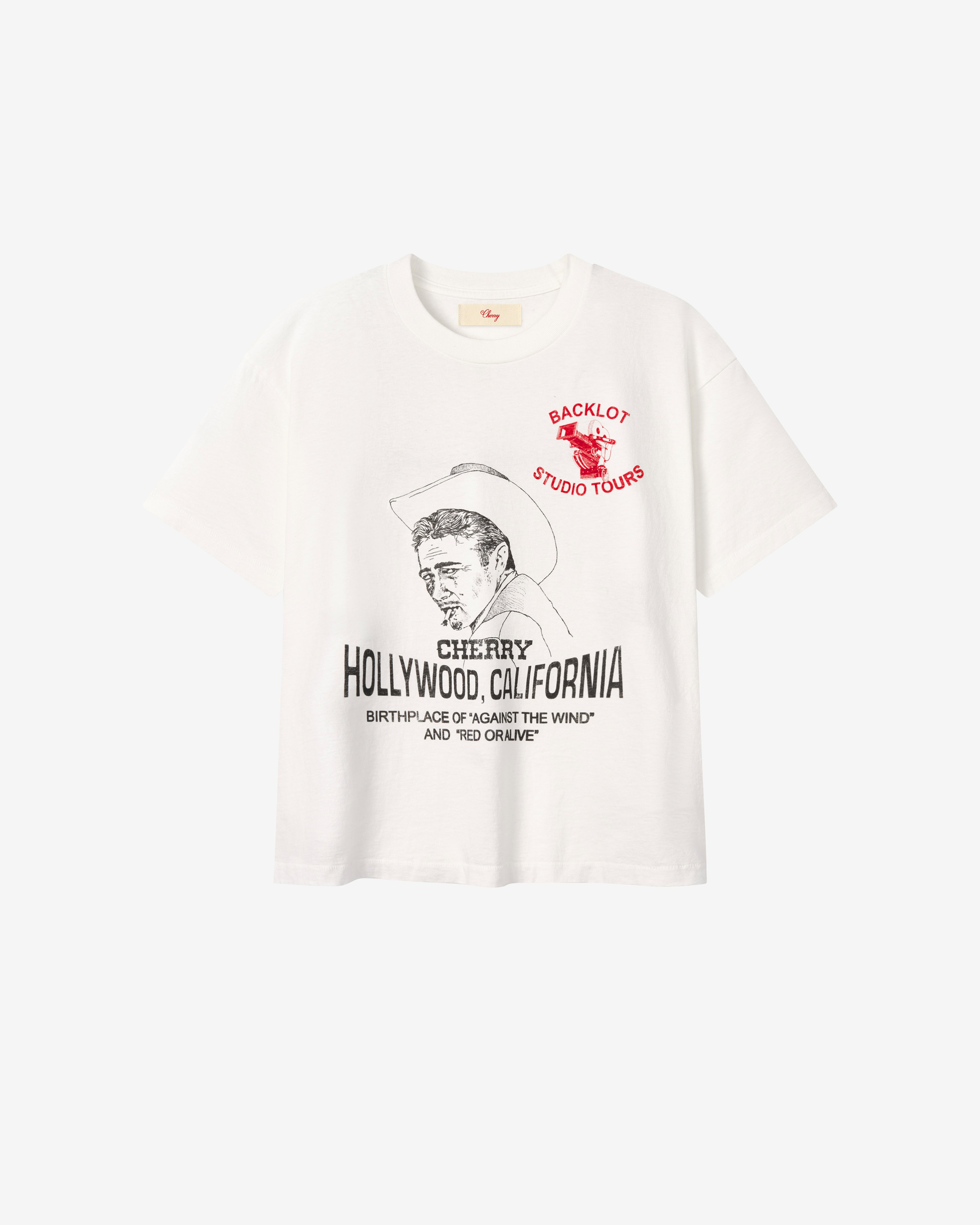 VALLAD CASHIER TEE WHITE【M】 Cherry Los Angeles: Men's Back Lot Classic T-Shirt (Vintage White