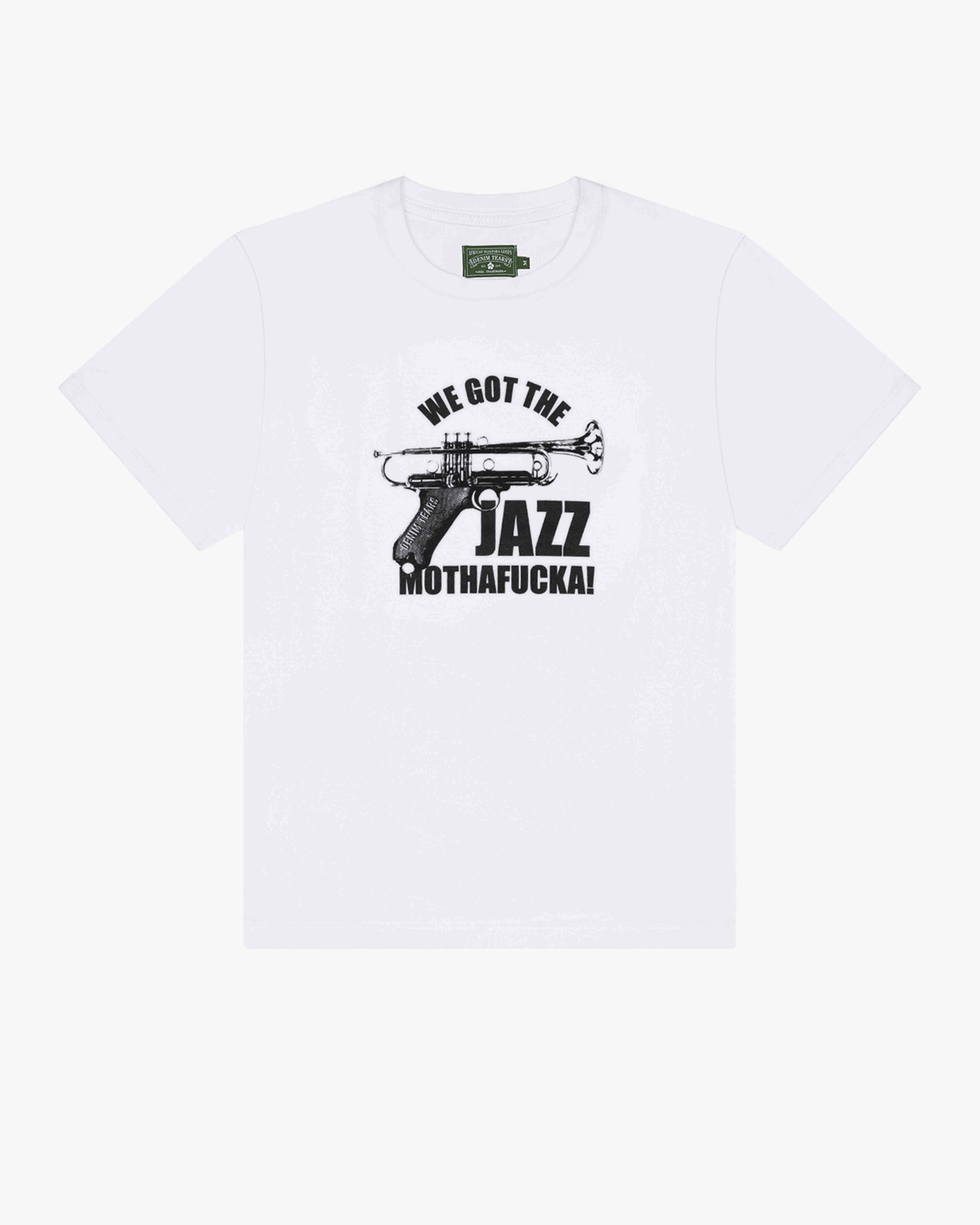 Denim Tears: Men's St. Albans Jazz Tee (White) | DSMNY E-SHOP