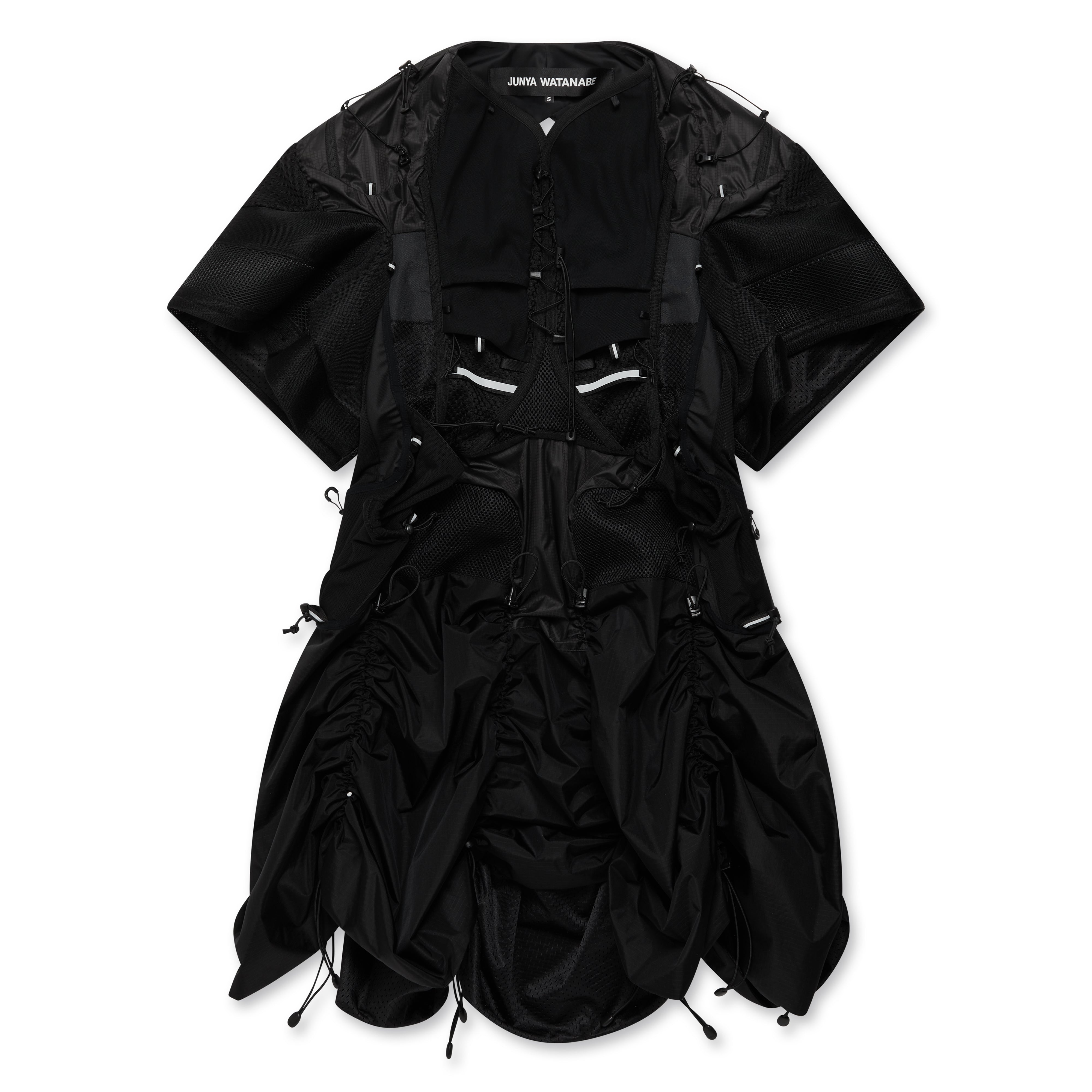 Junya Watanabe - Women's Drawcord Mesh Dress - (Black Mix)