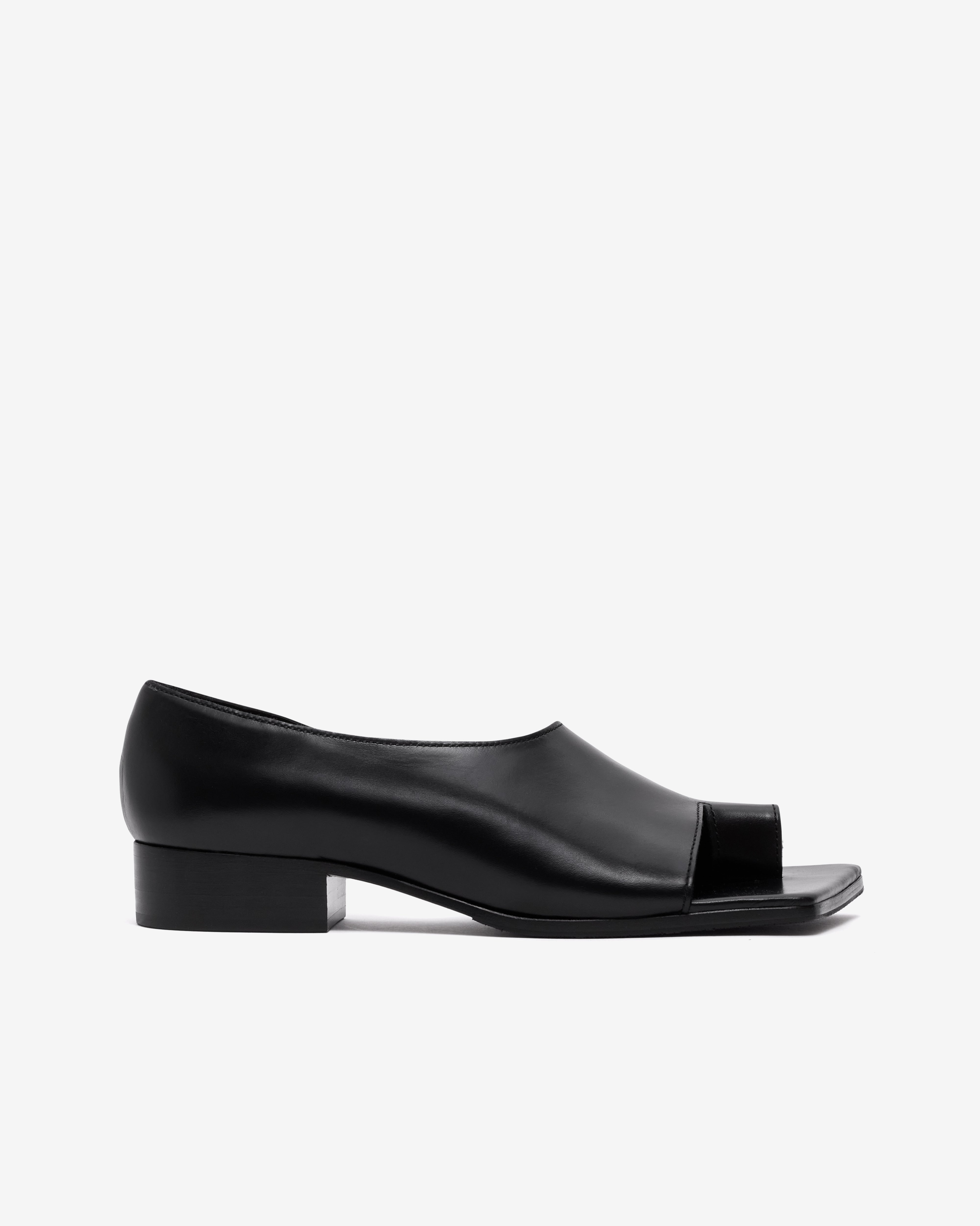 Junya watanabe パンプス Junya Watanabe: Women's Square Open Toe Sandal (Black) | DSMNY E-SHOP