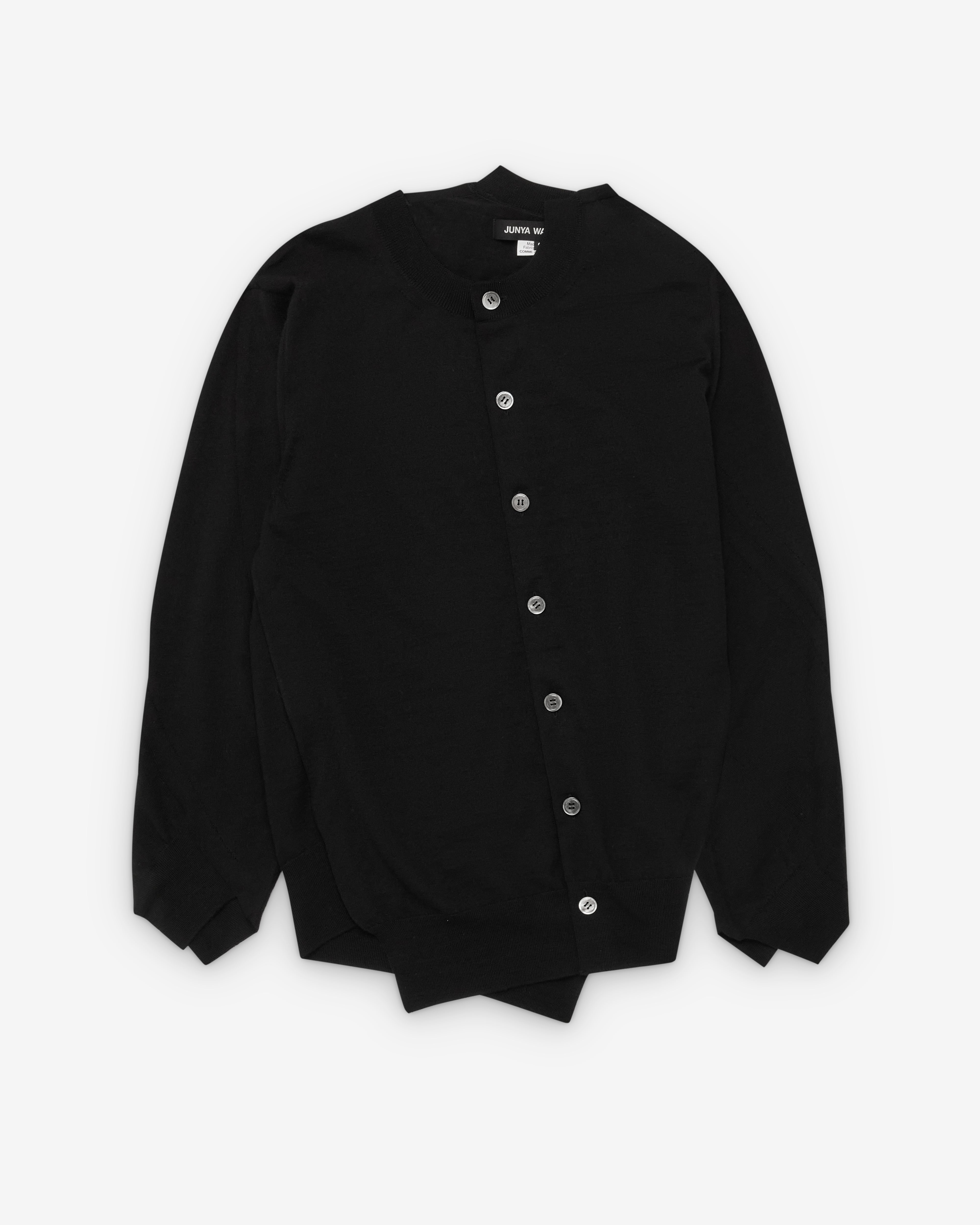 Junya Watanabe: Women's Asymmetric Knit Cardigan (Black) | DSMNY E