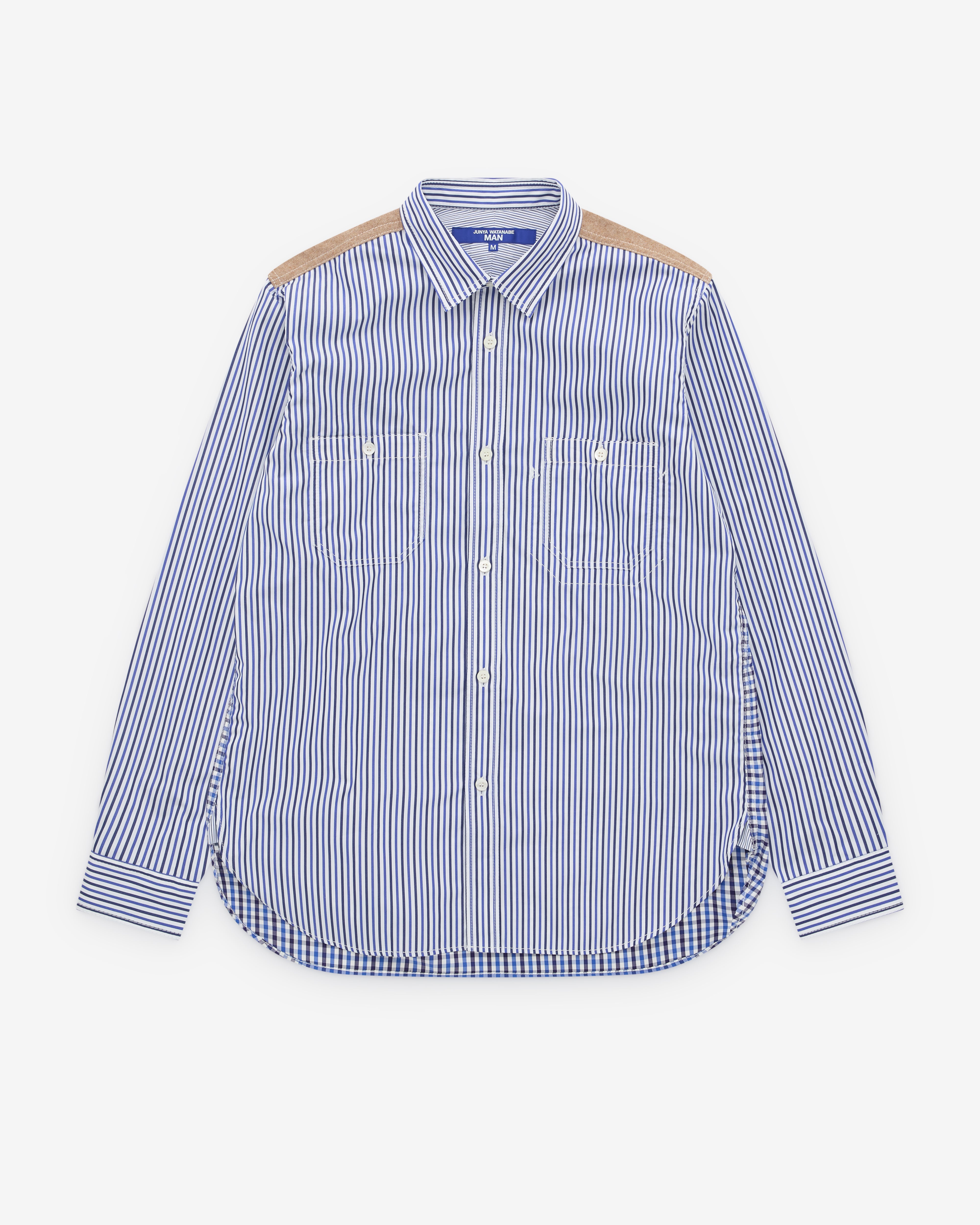 Junya Watanabe Man: Men's Pinstripe And Check Shirt (Multi