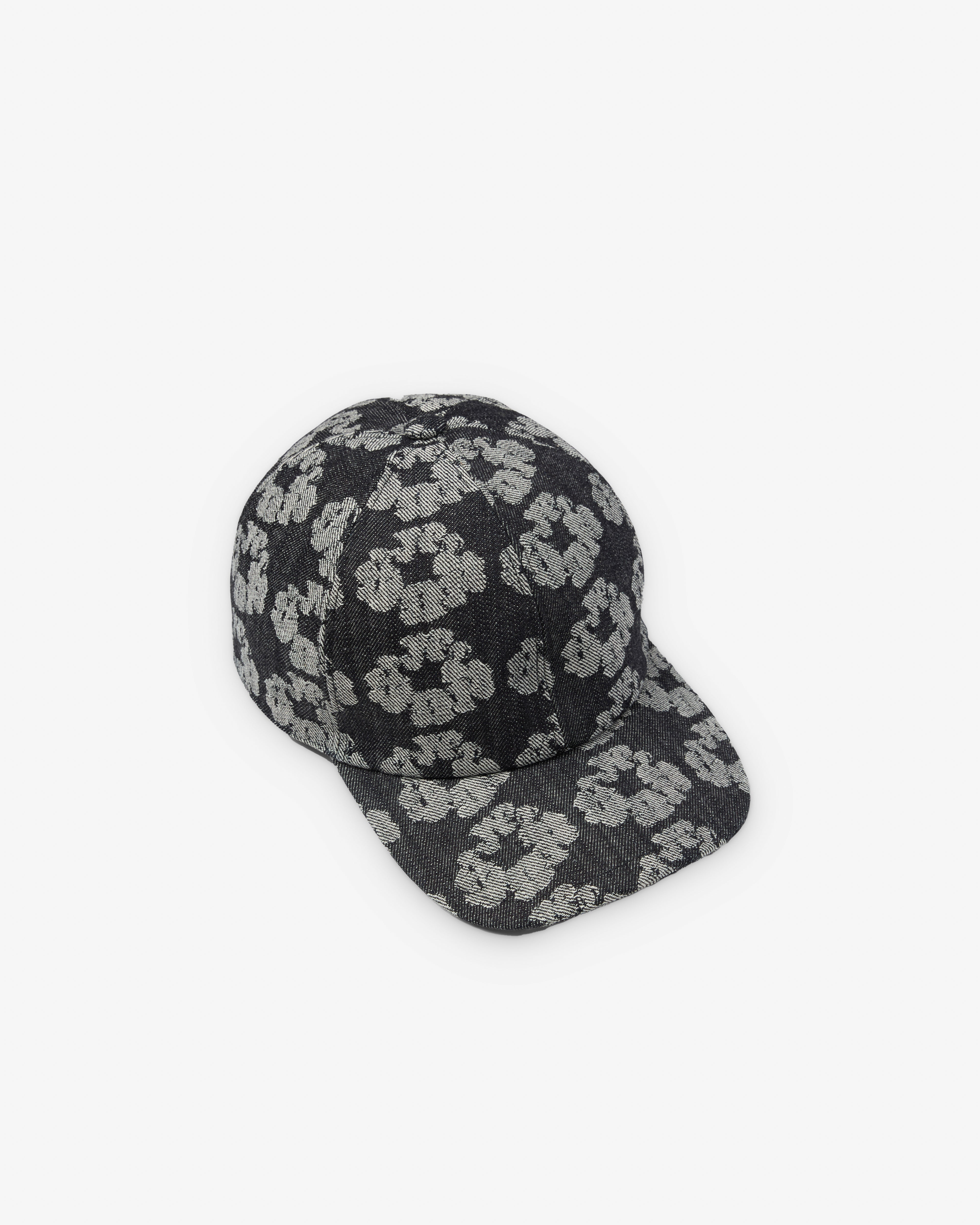 Denim Tears: Men's Jacquard Wreath Denim Cap (Washed Black