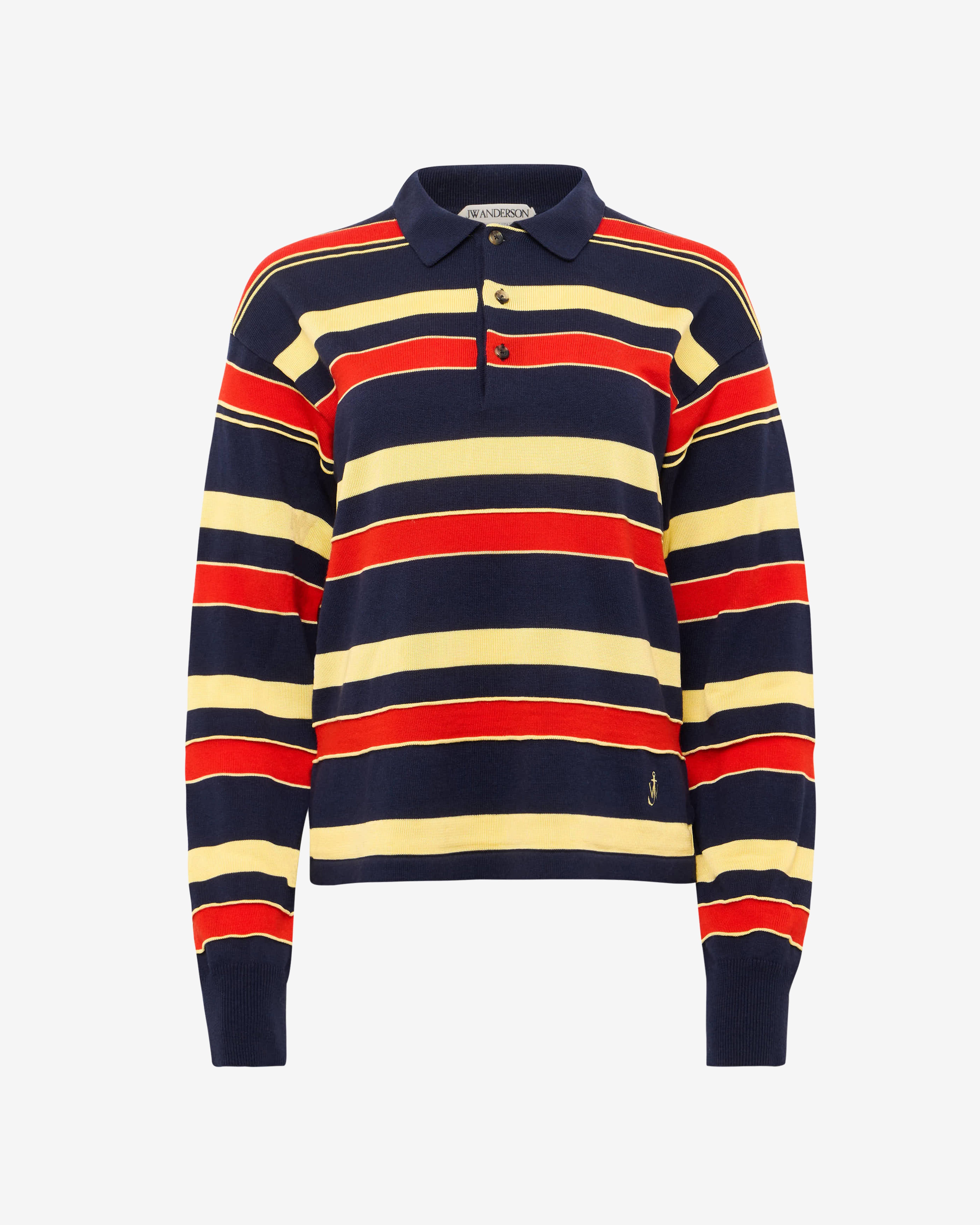 JW Anderson: Women's Knitted Rugby Polo (Navy) | DSMNY E-SHOP