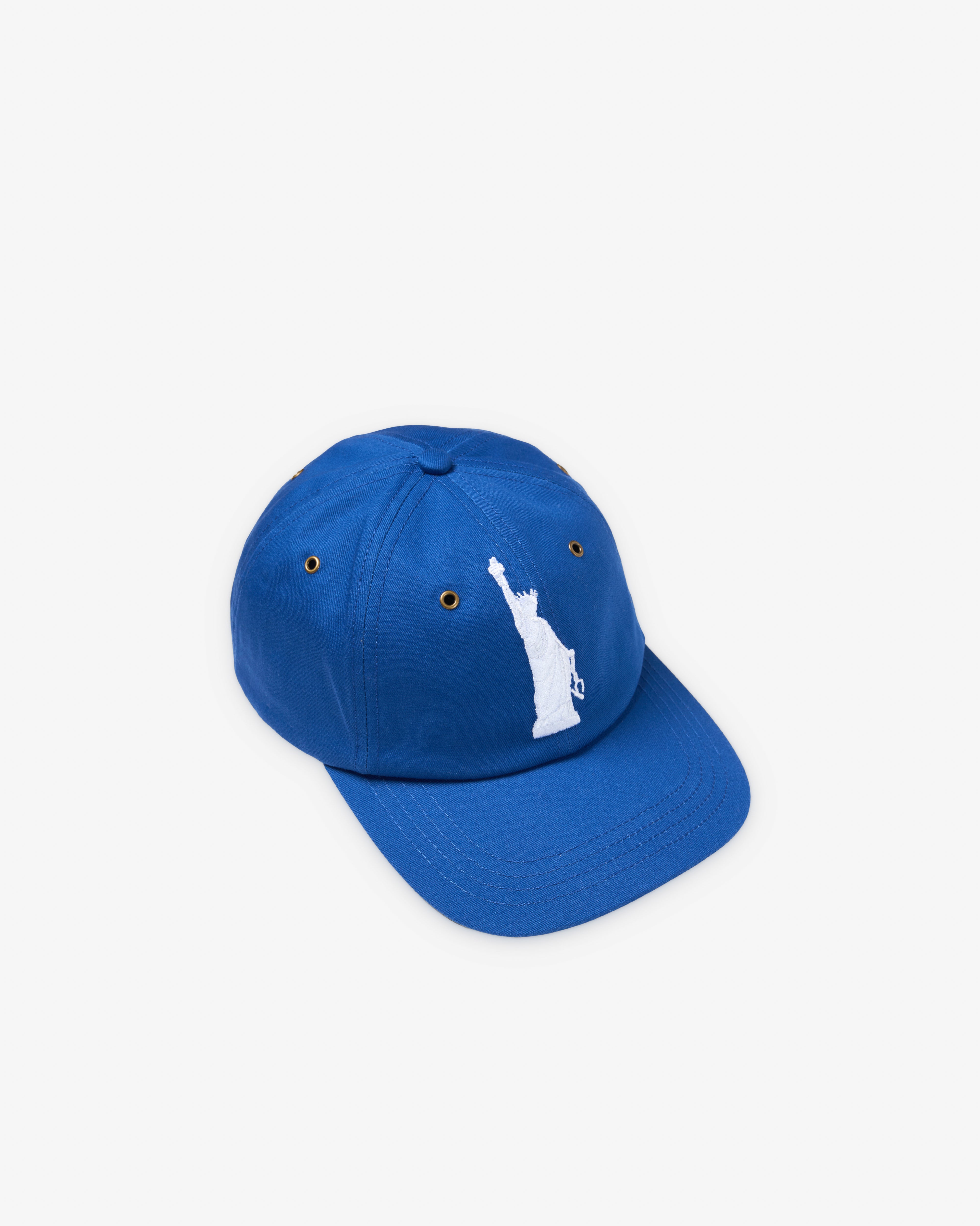Denim Tears: Men's Liberty 1886 Cap (Blue) | DSMNY E-SHOP