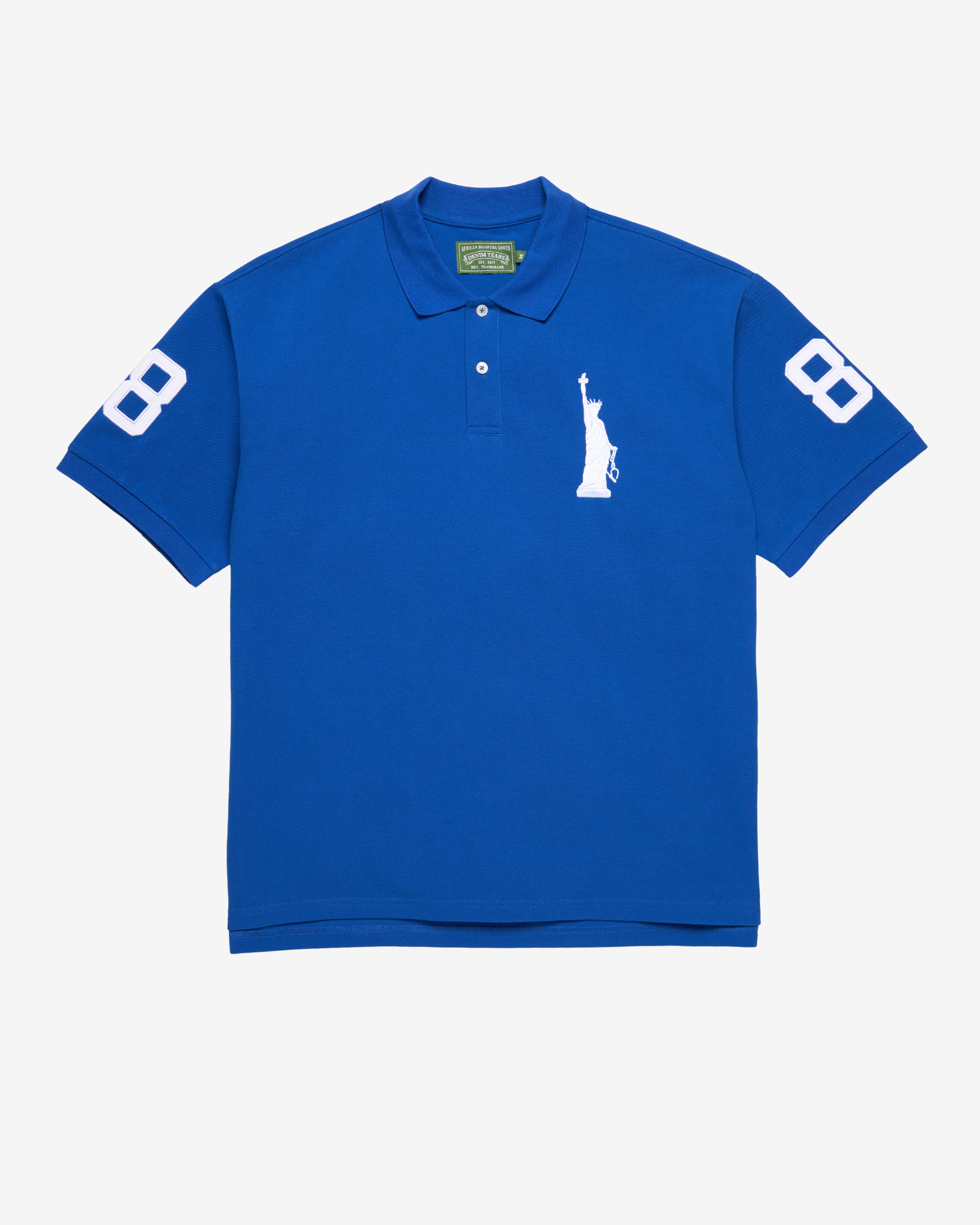Denim Tears: Men's Liberty Polo (Blue) | DSMNY E-SHOP