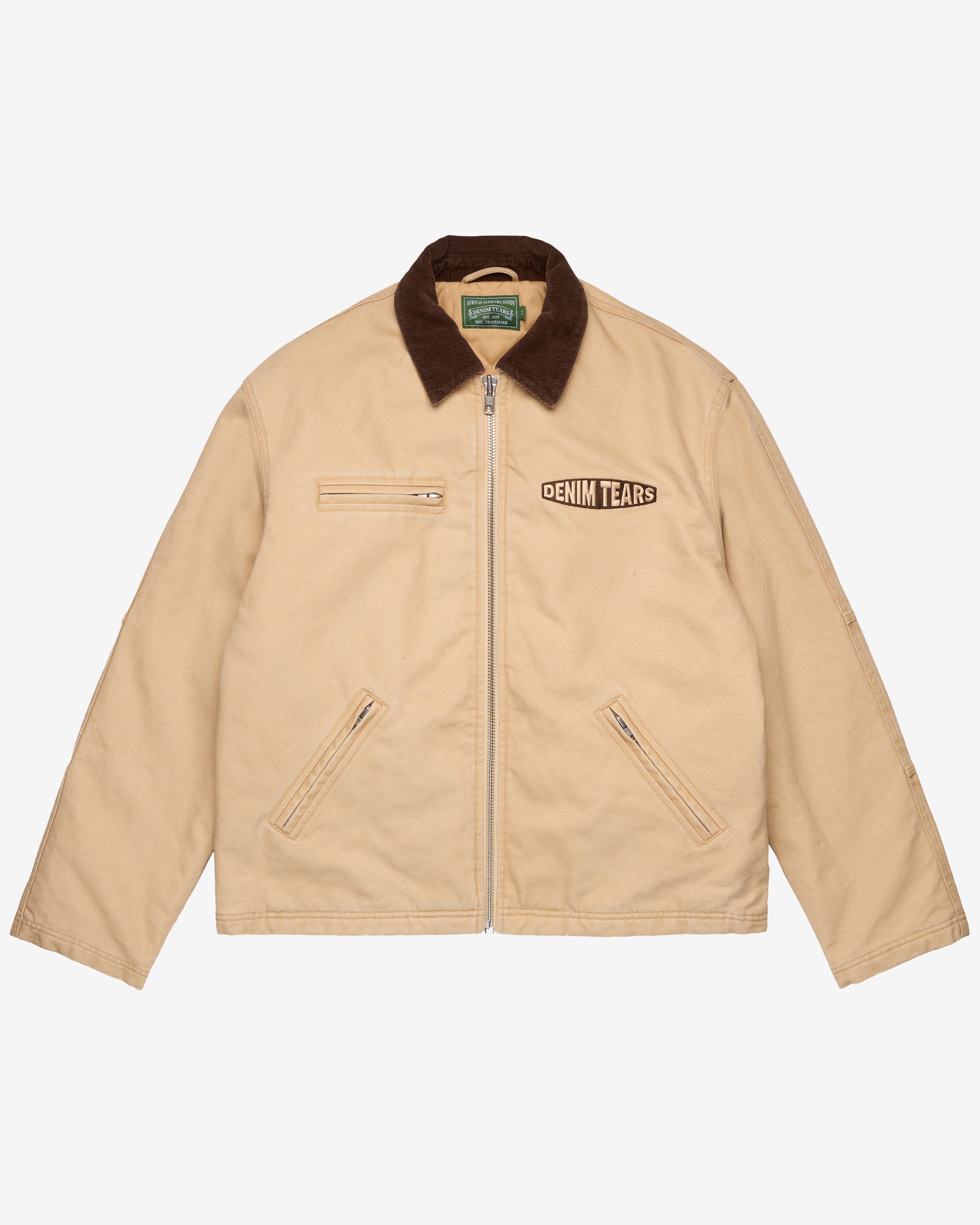 Denim Tears: Men's Liberty Star Workwear Jacket (Khaki) | DSMNY E-SHOP